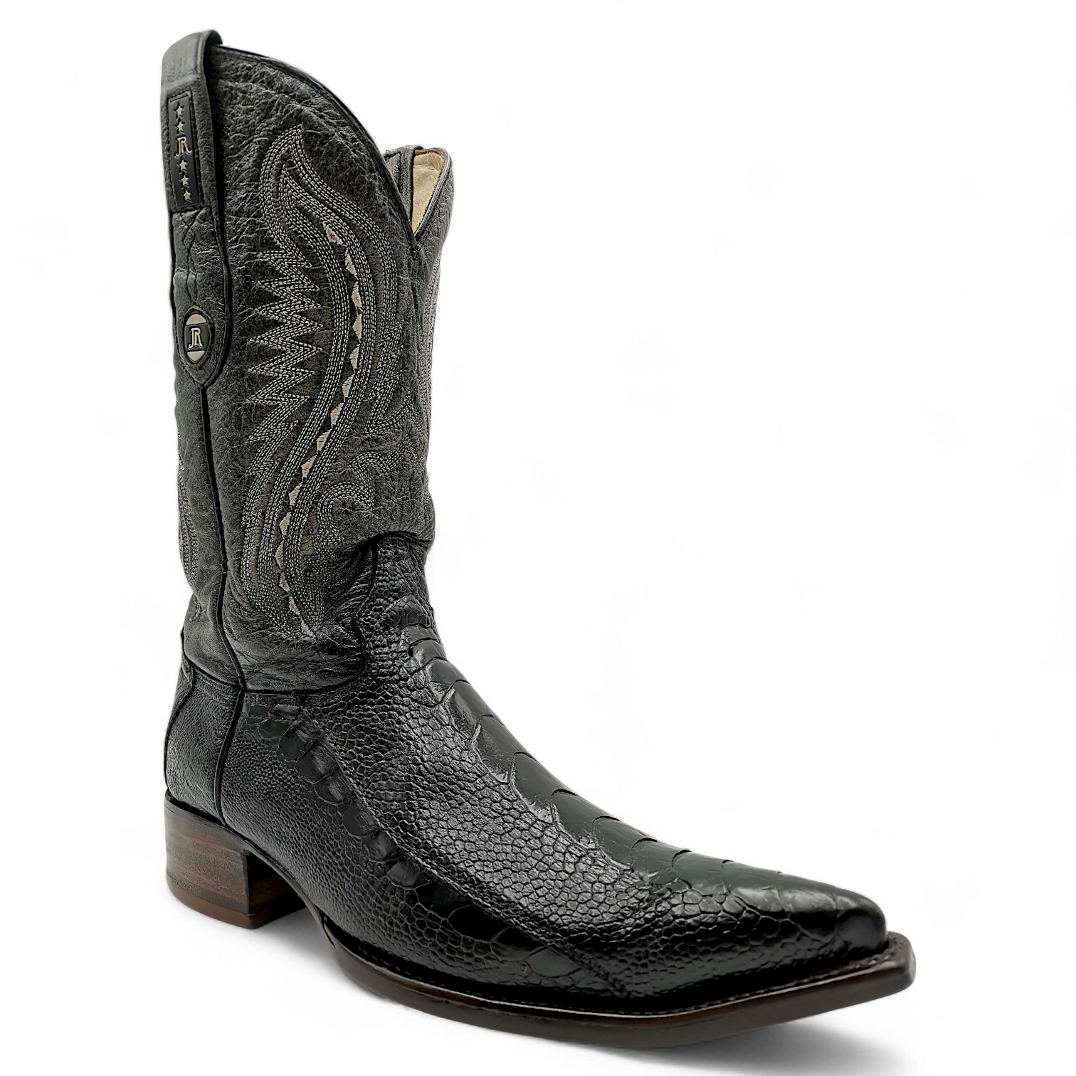 BOTA VAQUERA EN PIEL GENUINA DE PATA DE AVESTRUZ PARA CABALLERO (MSN)