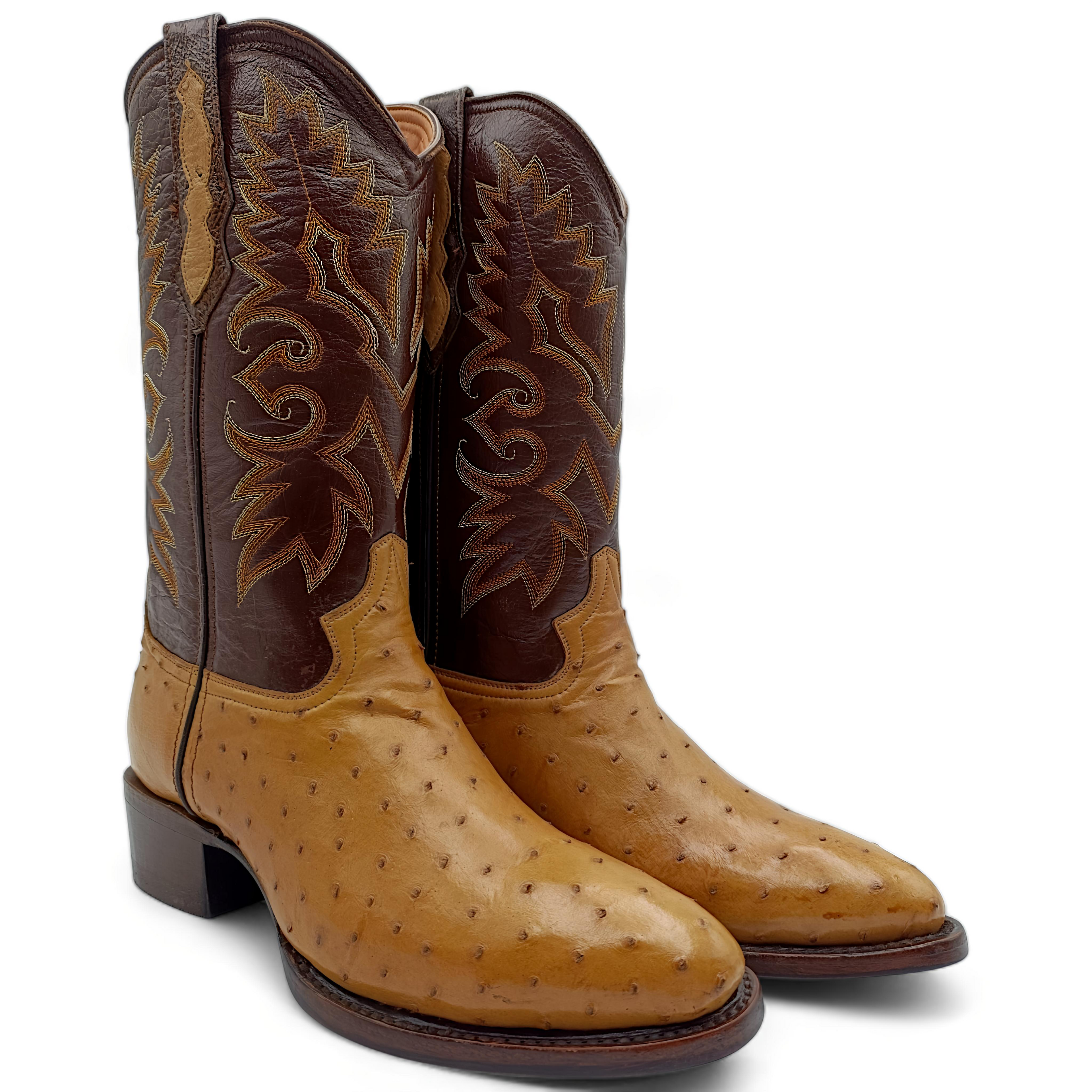 BOTA VAQUERA EN PIEL GENUINA DE AVESTRUZ PARA CABALLERO (M7)