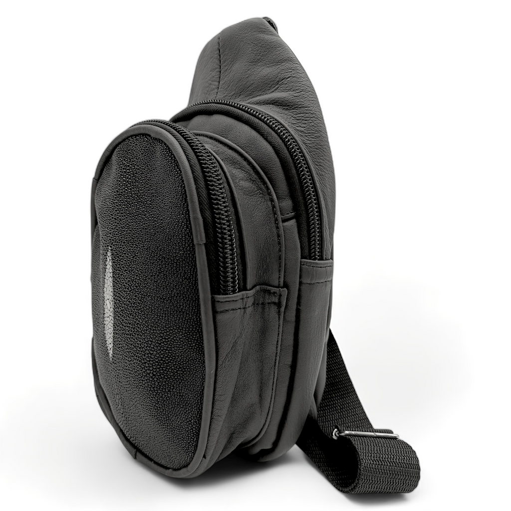 BANDOLERA EN PIEL GENUINA DE MANTARRAYA PARA CABALLERO (PM1)