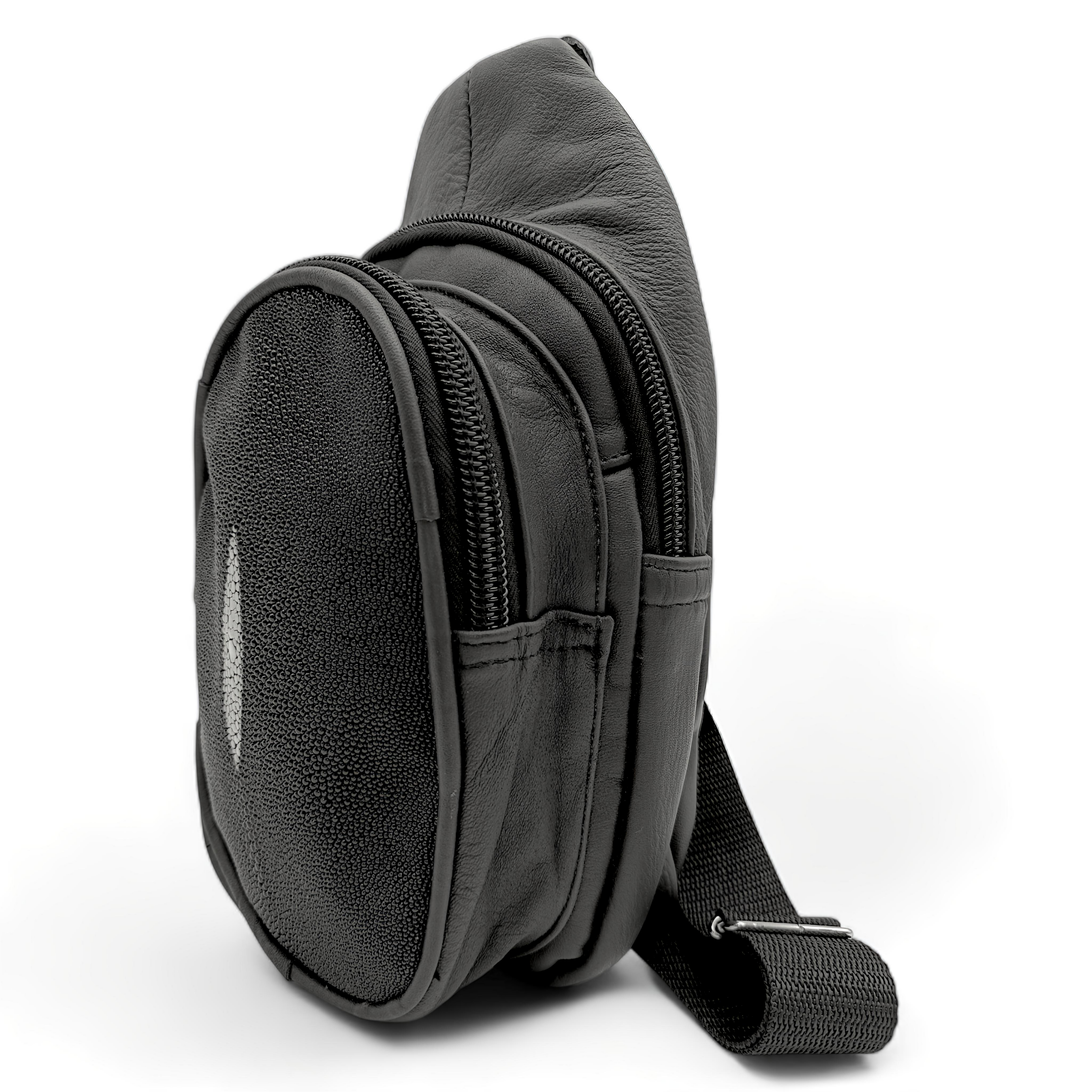 BANDOLERA EN PIEL GENUINA DE MANTARRAYA PARA CABALLERO (PM1)