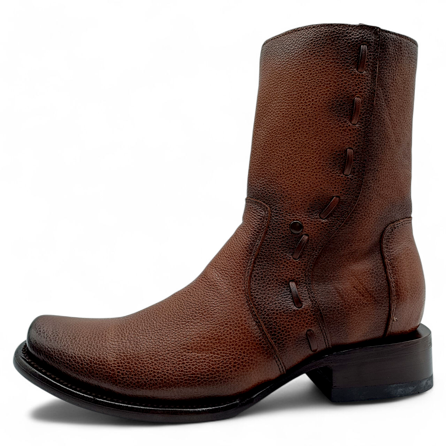 BOTA VAQUERA EN PIEL IMITACIÓN DE VENADO PARA CABALLERO (MSN)
