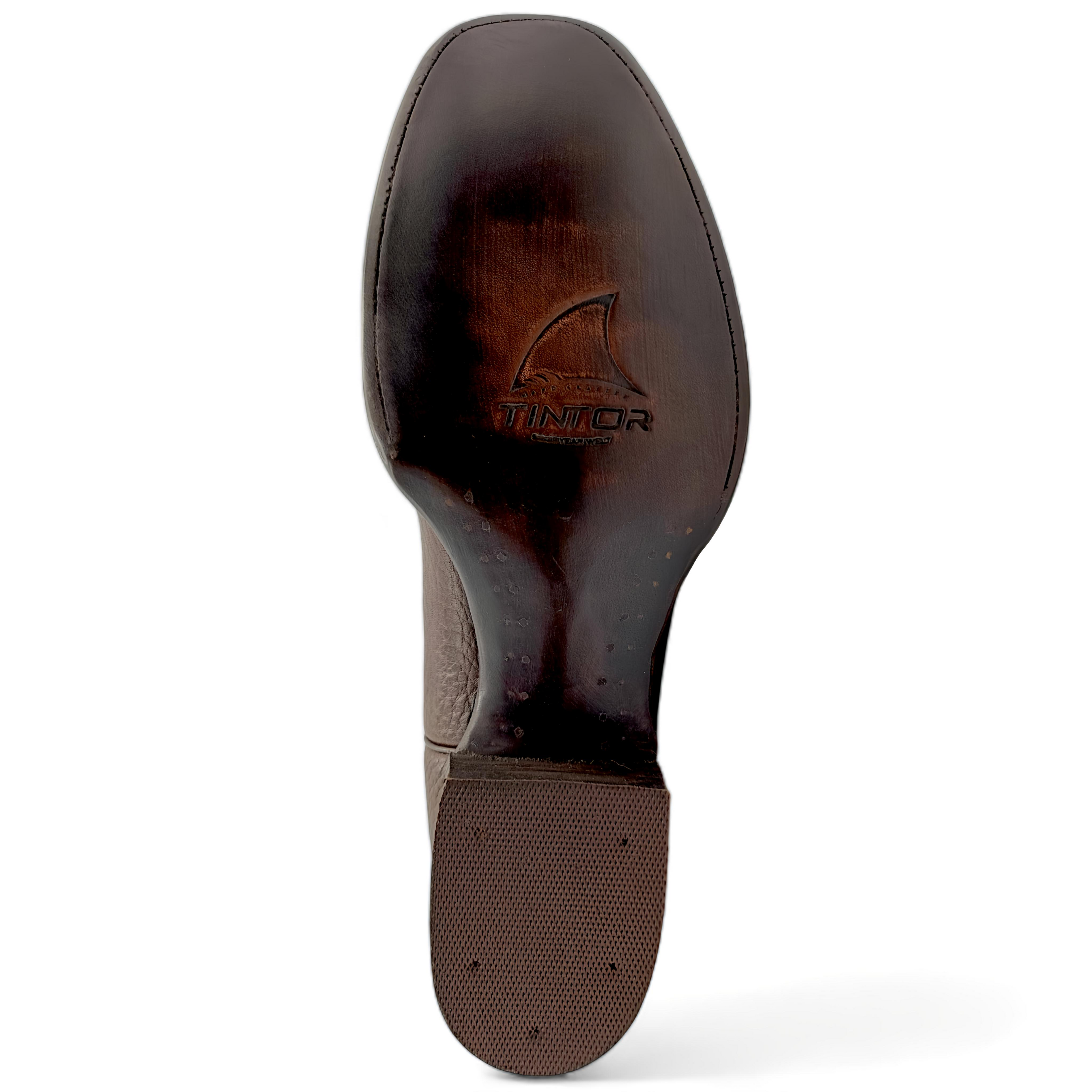 BOTA VAQUERA EN PIEL GENUINA DE CUELLO DE TORO PARA CABALLERO (M22)