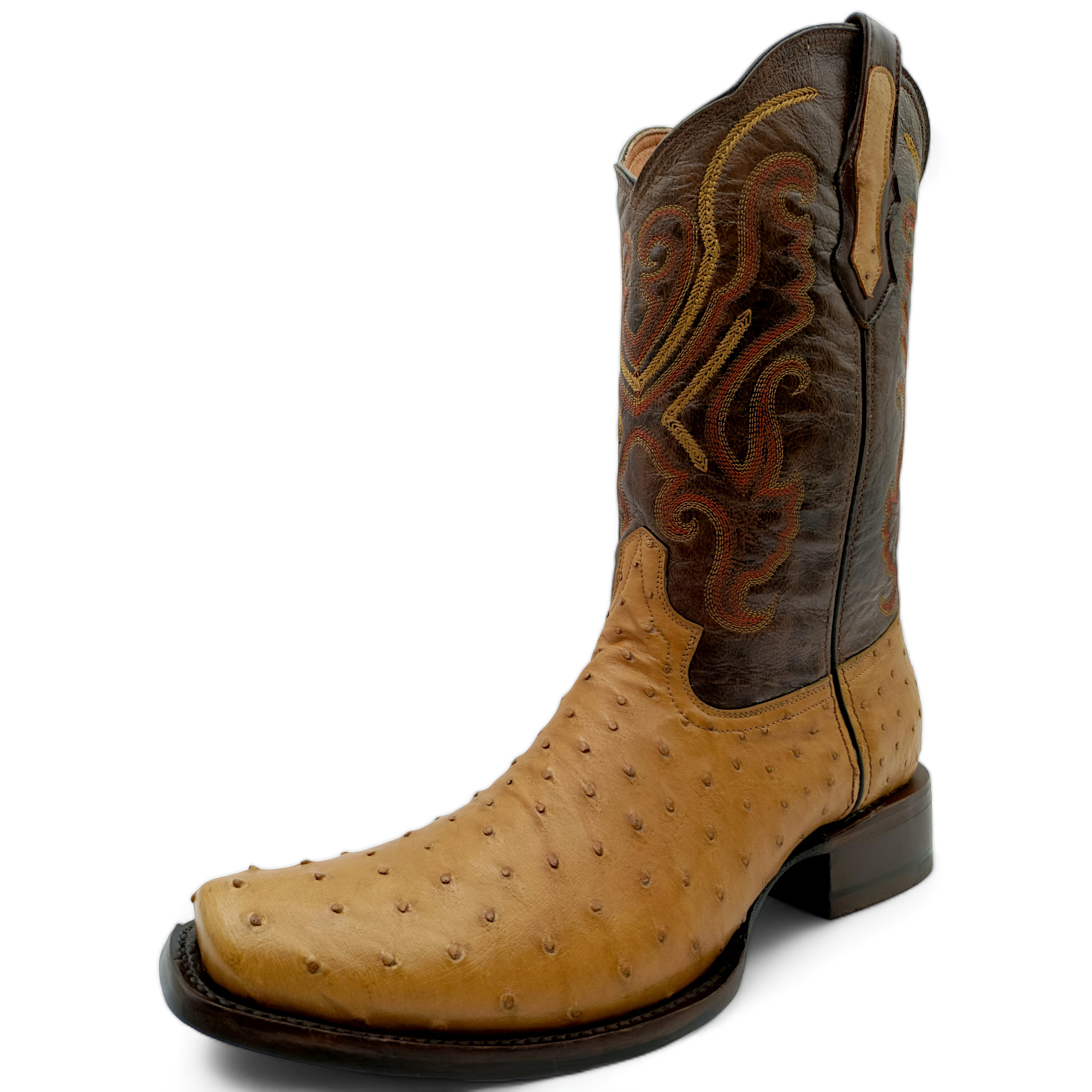 BOTA VAQUERA EN PIEL GENUINA DE AVESTRUZ PARA CABALLERO (M9)