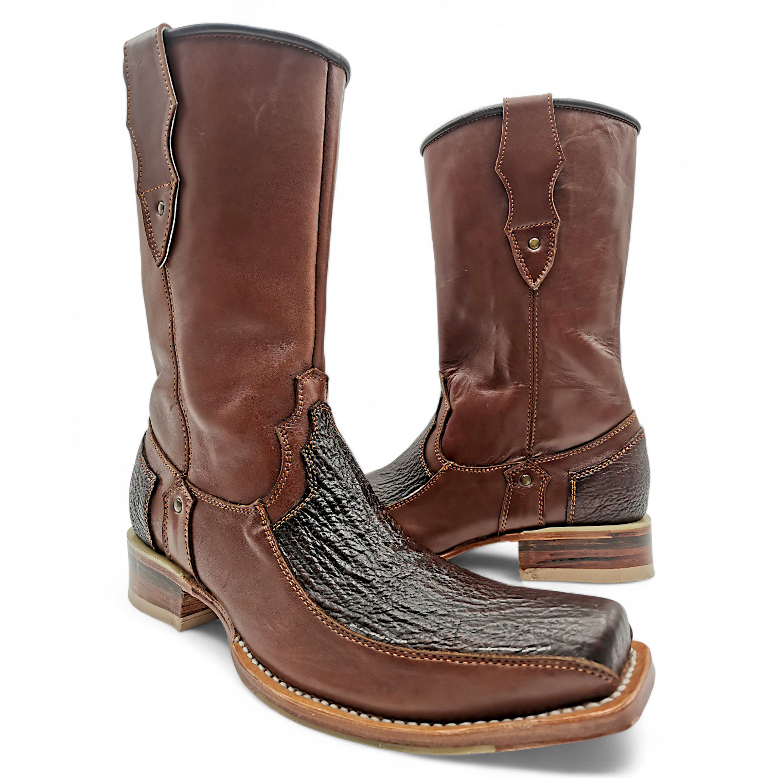 BOTA VAQUERA EN PIEL GENUINA DE TIBURÓN PARA CABALLERO (M)