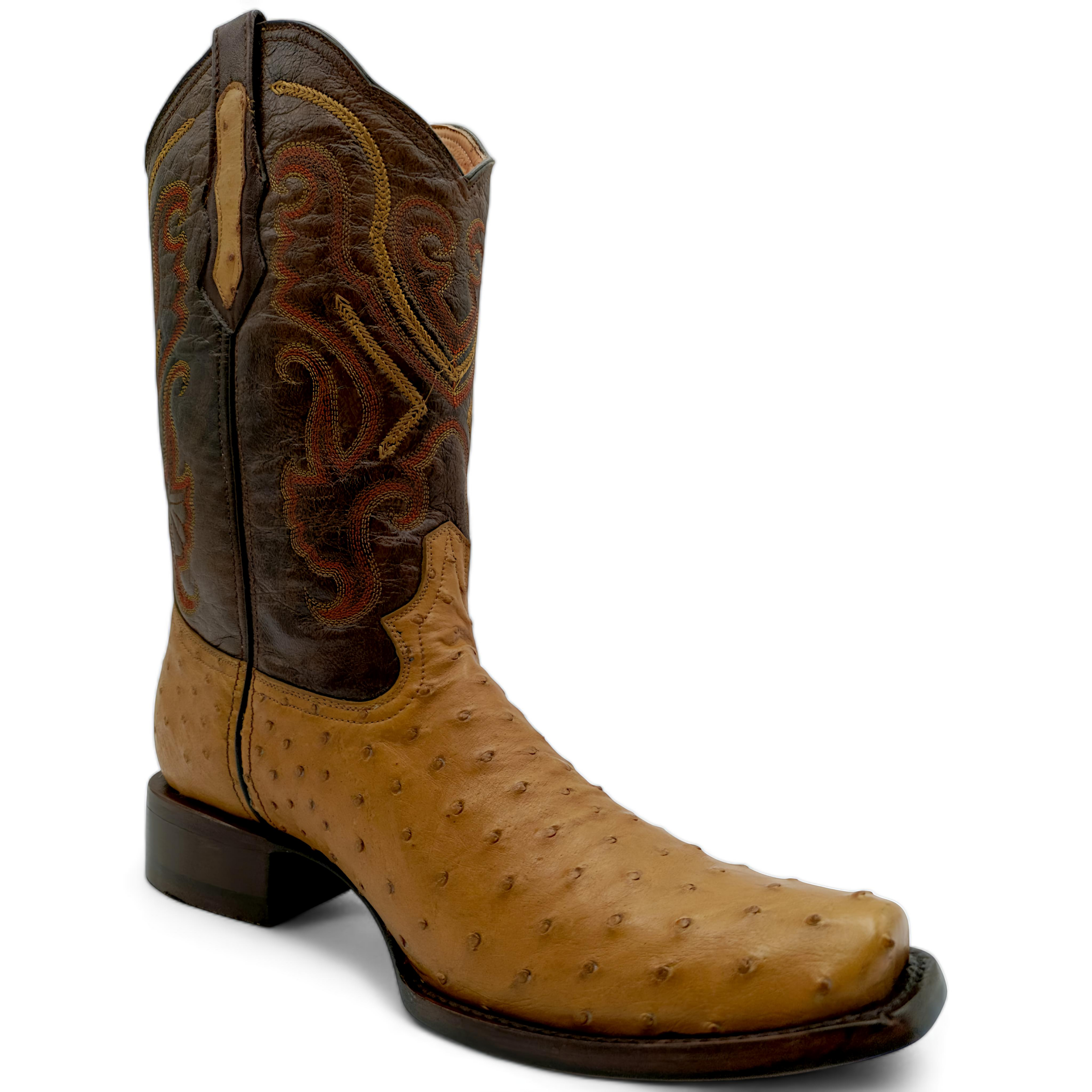 BOTA VAQUERA EN PIEL GENUINA DE AVESTRUZ PARA CABALLERO (M9)