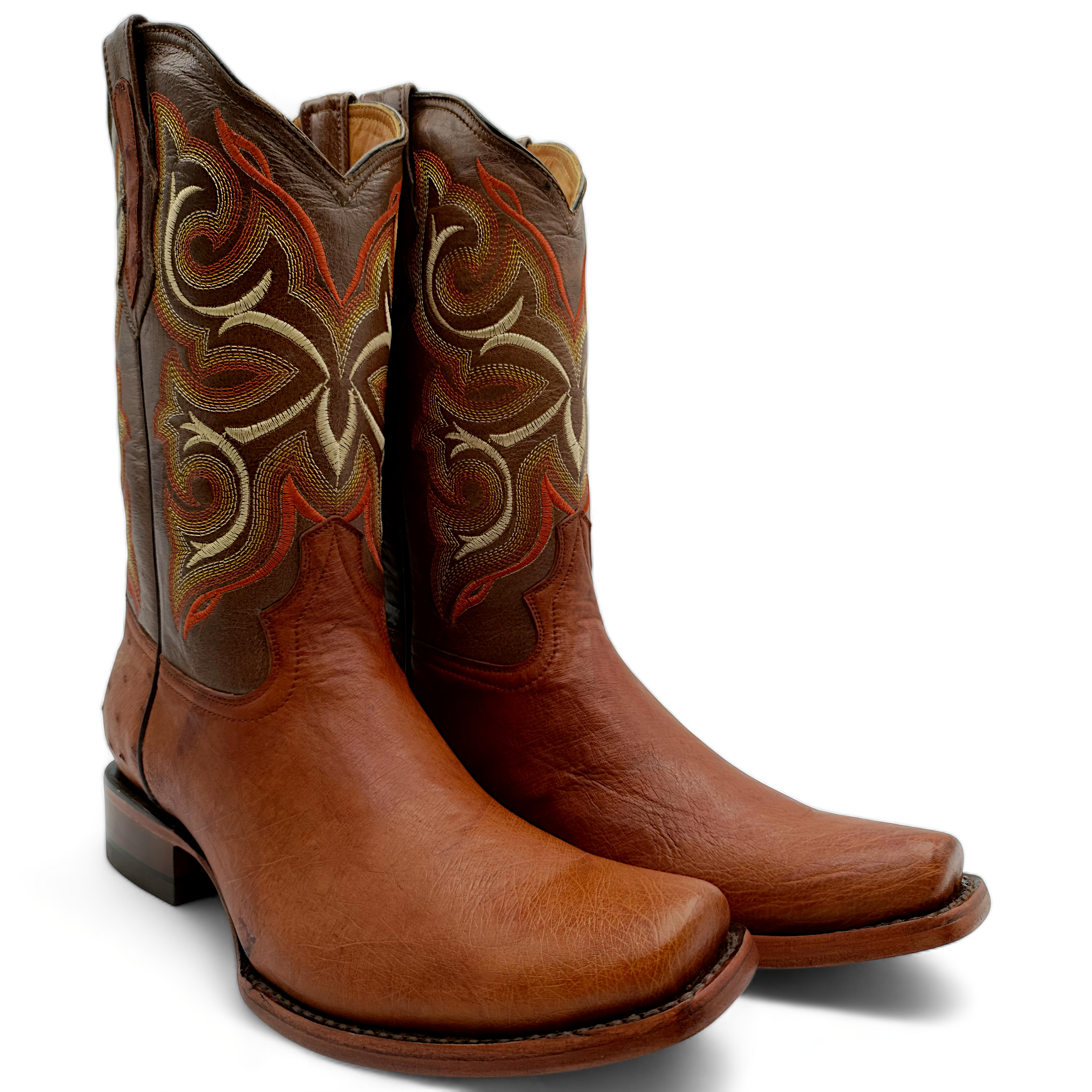 BOTA VAQUERA EN PIEL GENUINA DE AVESTRUZ PARA CABALLERO (M29)