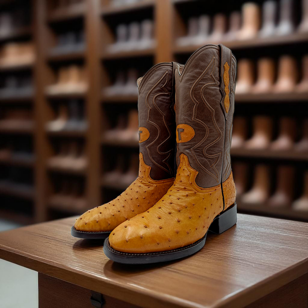 BOTA VAQUERA EN PIEL GENUINA DE AVESTRUZ PARA CABALLERO (M11)