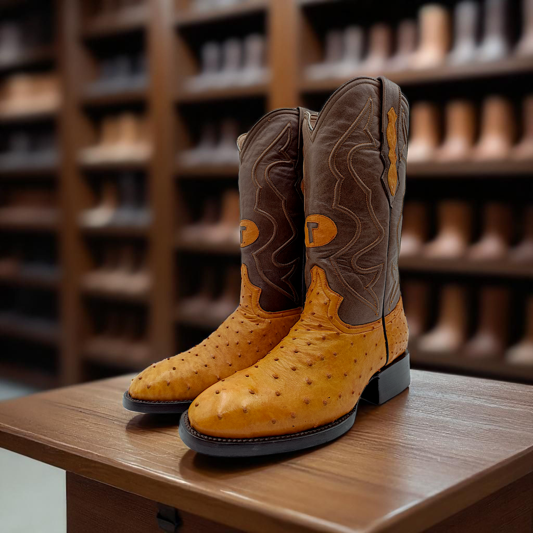 BOTA VAQUERA EN PIEL GENUINA DE AVESTRUZ PARA CABALLERO (M11)