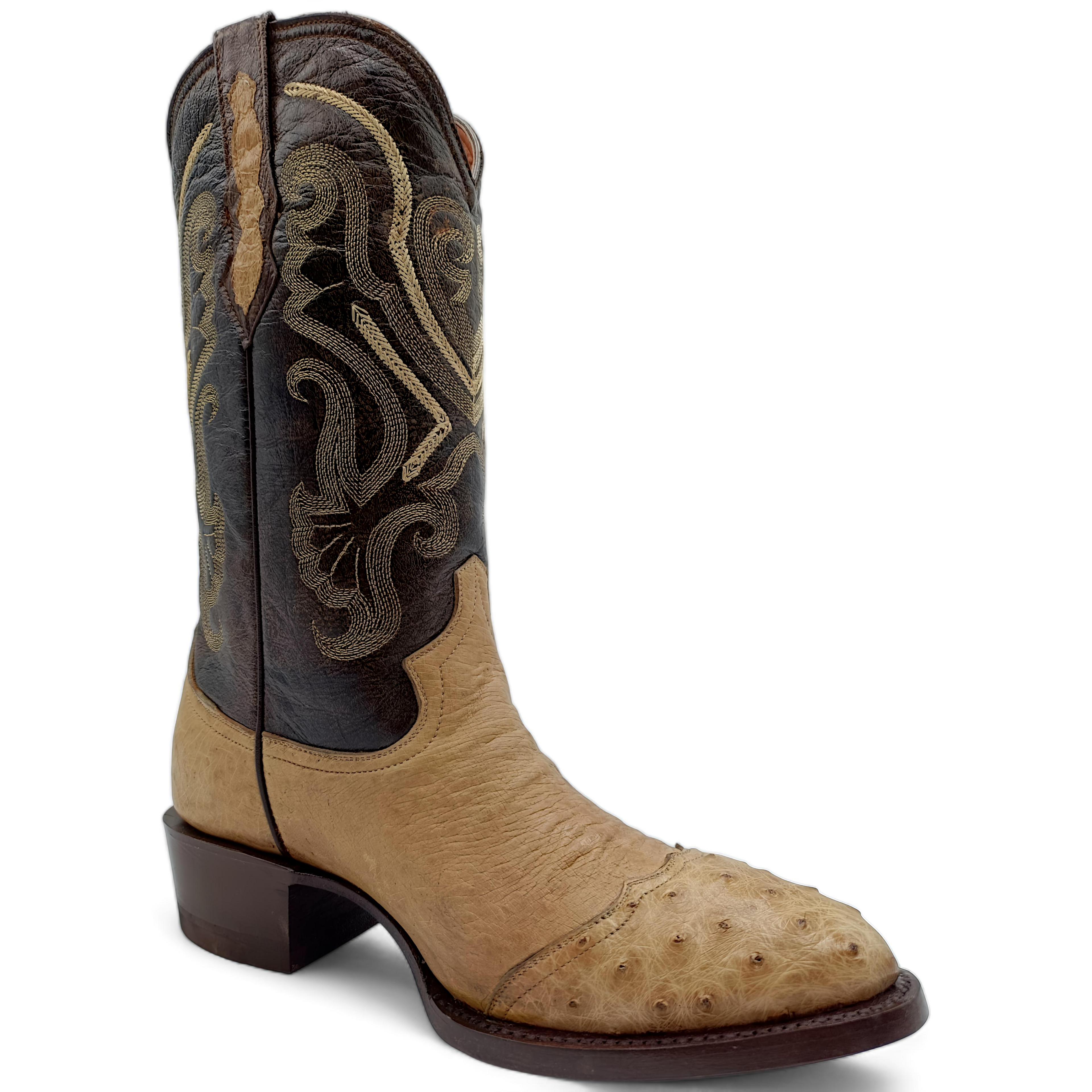 BOTA VAQUERA EN PIEL GENUINA DE AVESTRUZ PARA CABALLERO (M6)