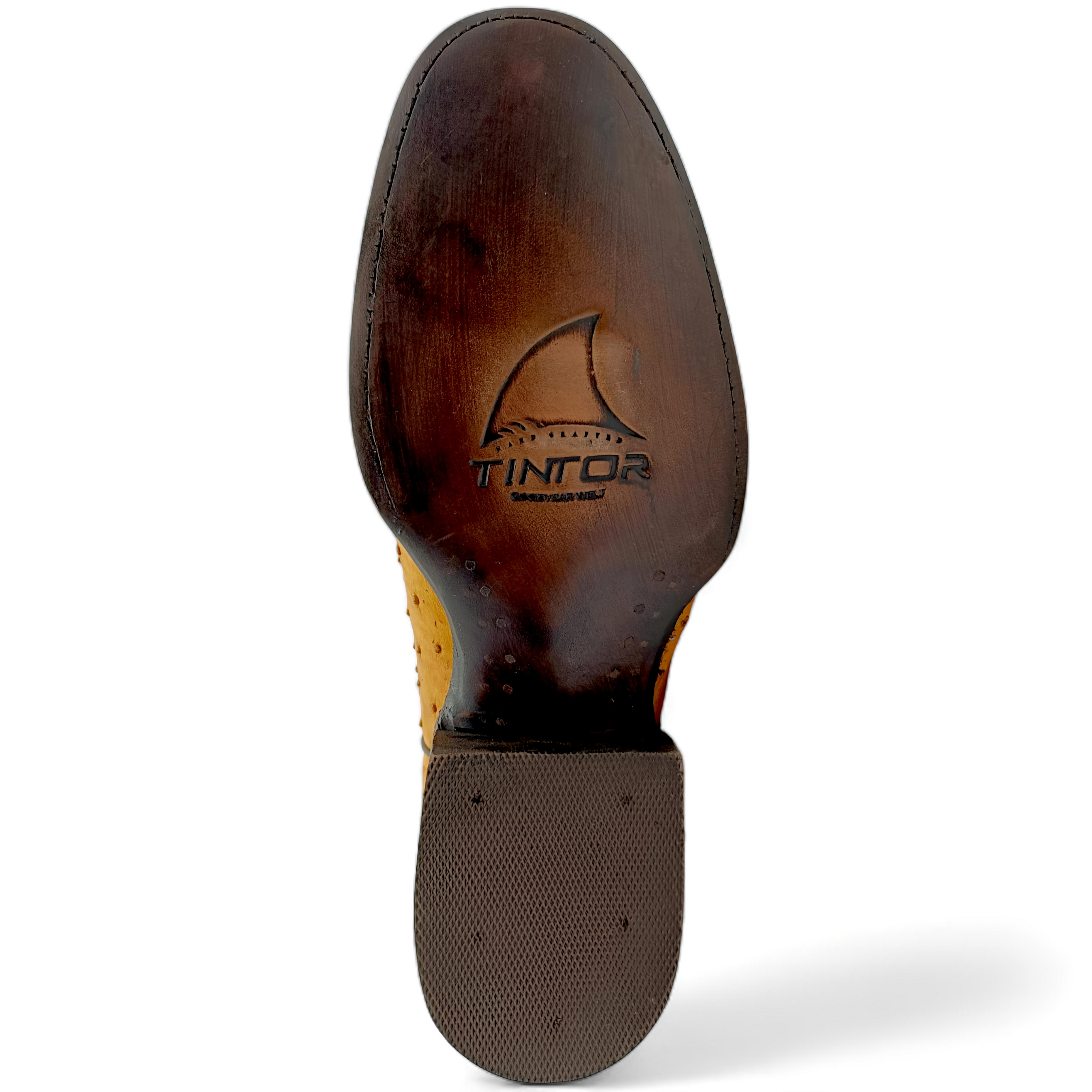 BOTA VAQUERA EN PIEL GENUINA DE AVESTRUZ PARA CABALLERO (M11)