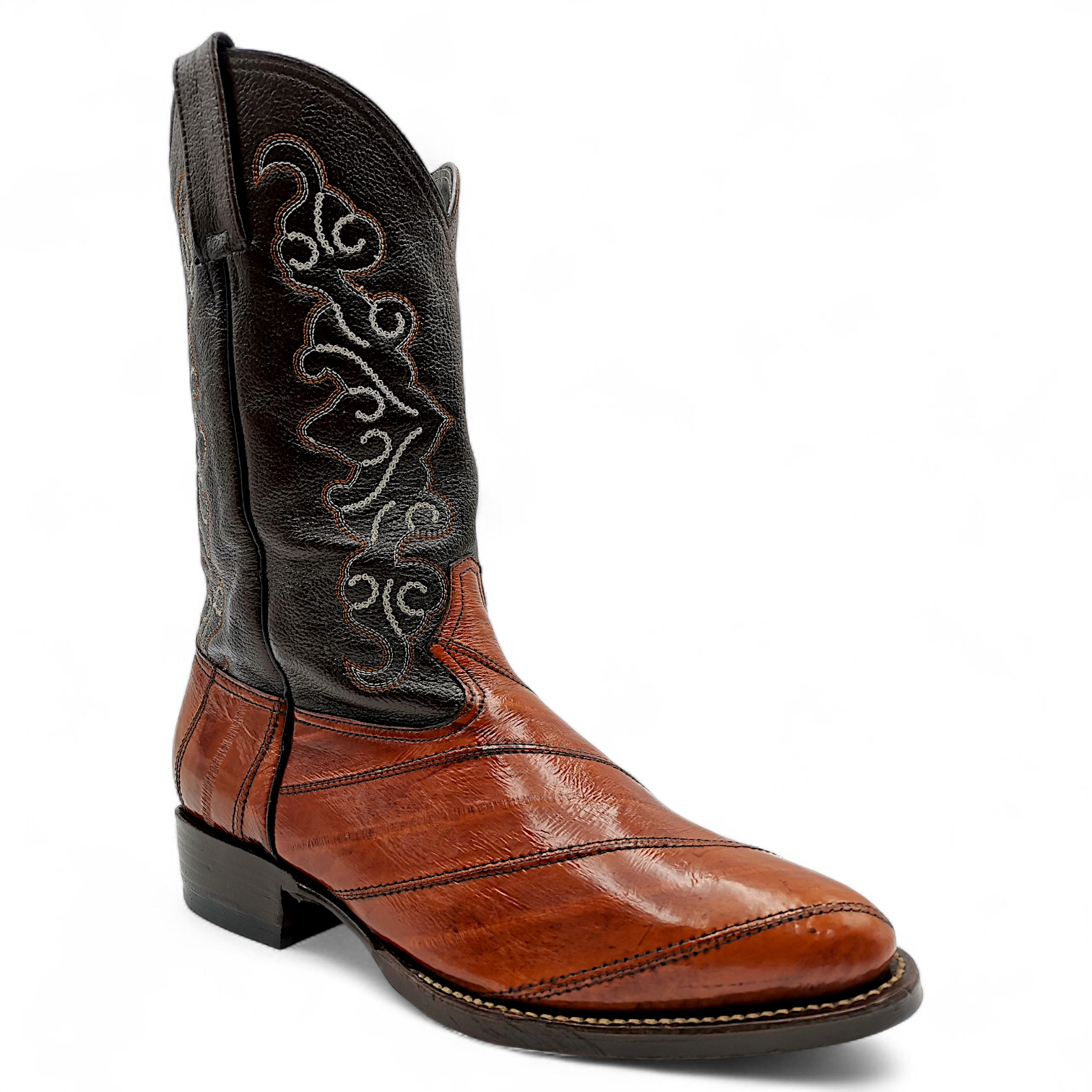 BOTA VAQUERA EN PIEL GENUINA DE ANGUILA PARA CABALLERO (MSN)
