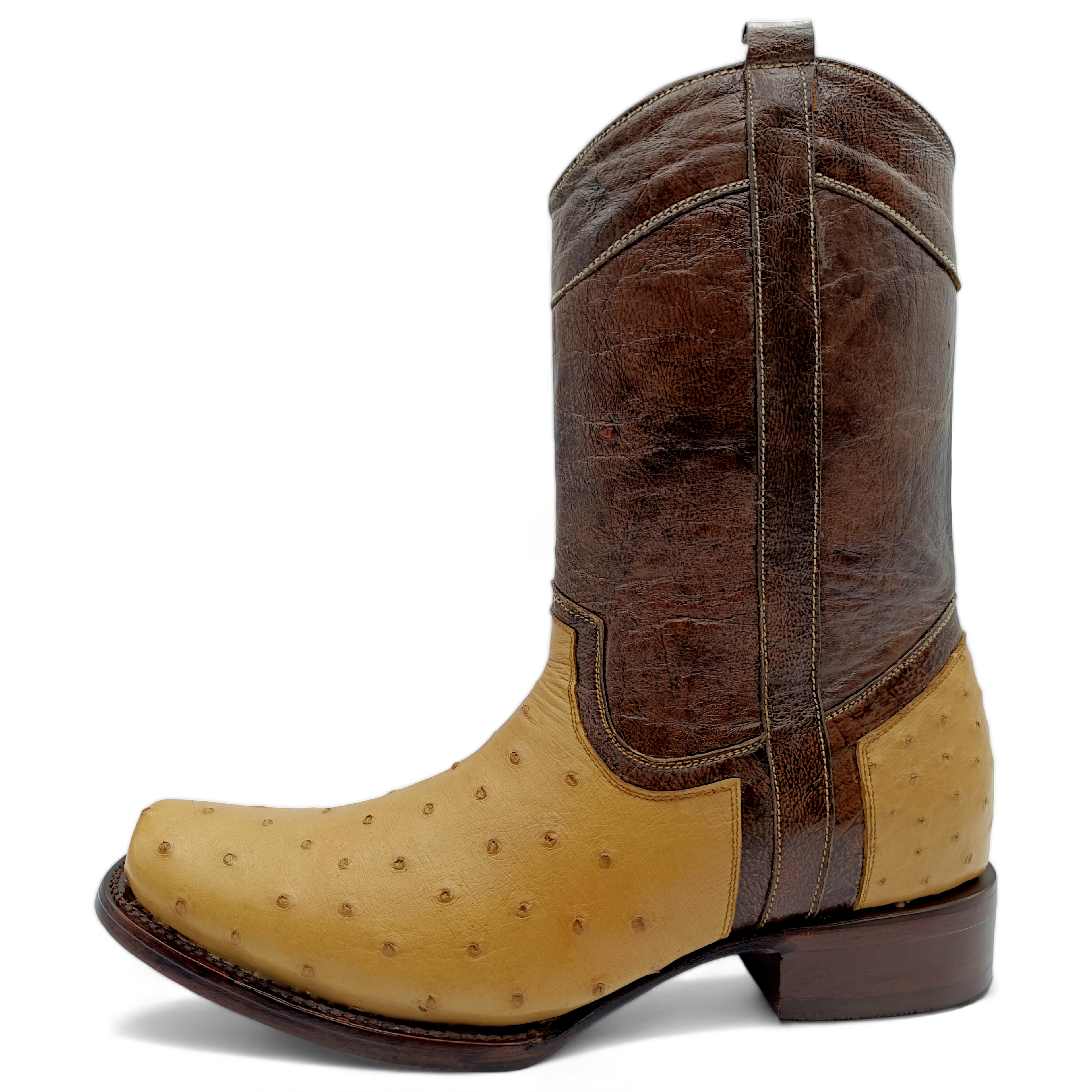 BOTA VAQUERA EN PIEL GENUINA DE AVESTRUZ PARA CABALLERO (M2)