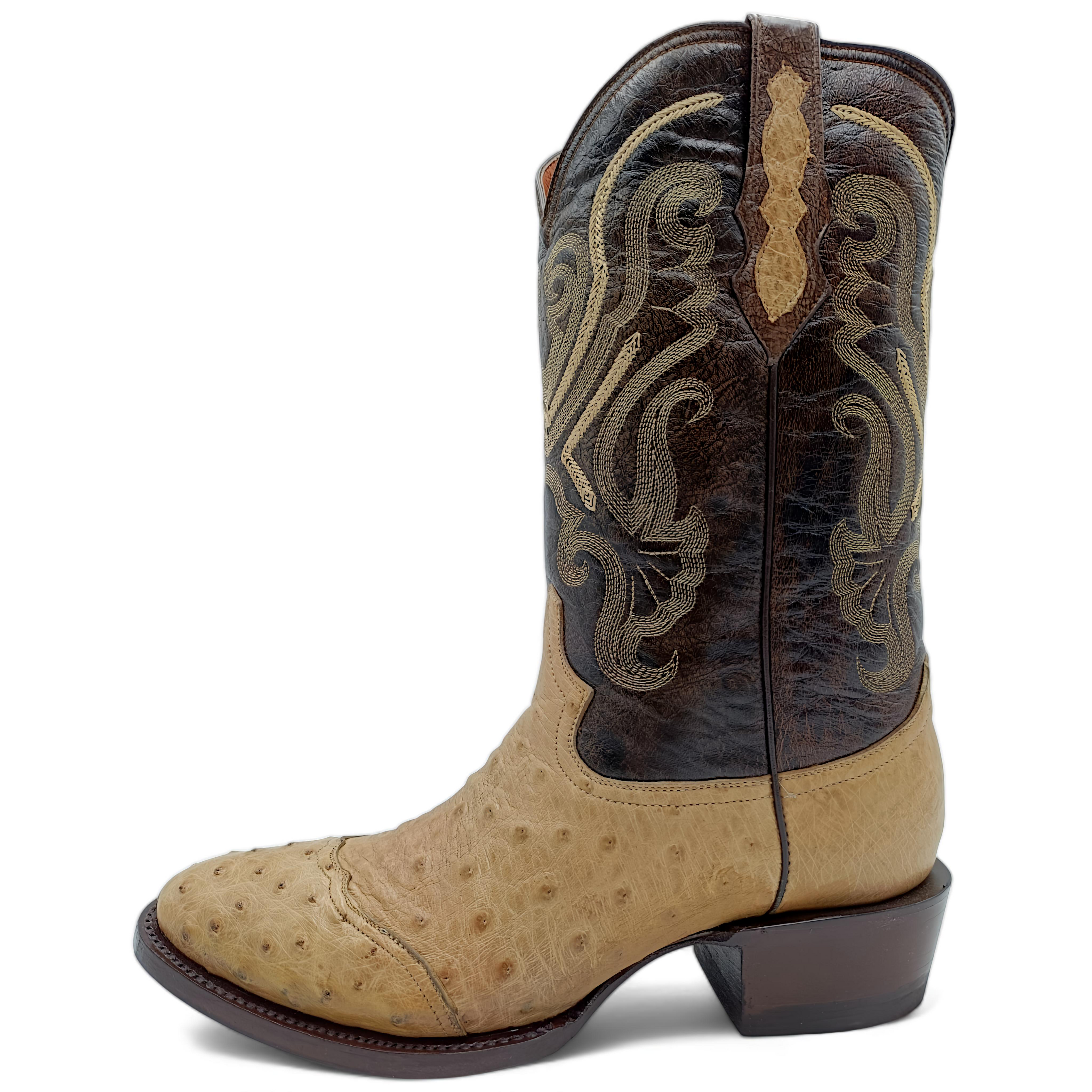 BOTA VAQUERA EN PIEL GENUINA DE AVESTRUZ PARA CABALLERO (M6)
