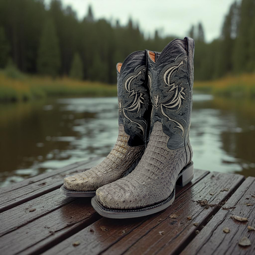 BOTA VAQUERA EN PIEL GENUINA DE COCODRILO PARA CABALLERO (M23)