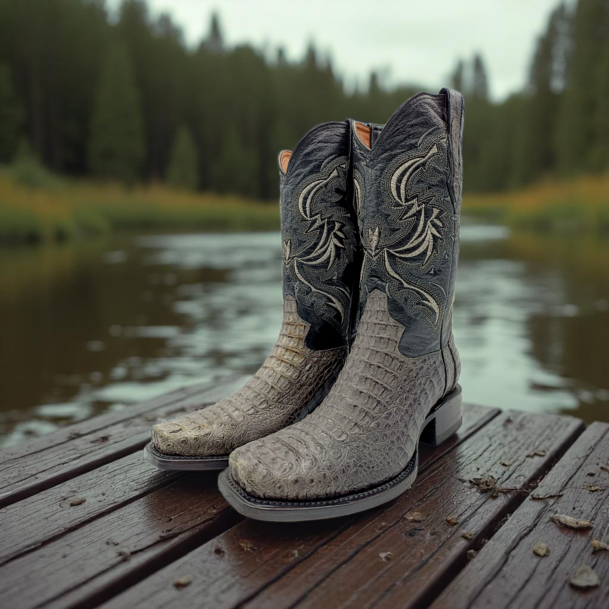 BOTA VAQUERA EN PIEL GENUINA DE COCODRILO PARA CABALLERO (M23)