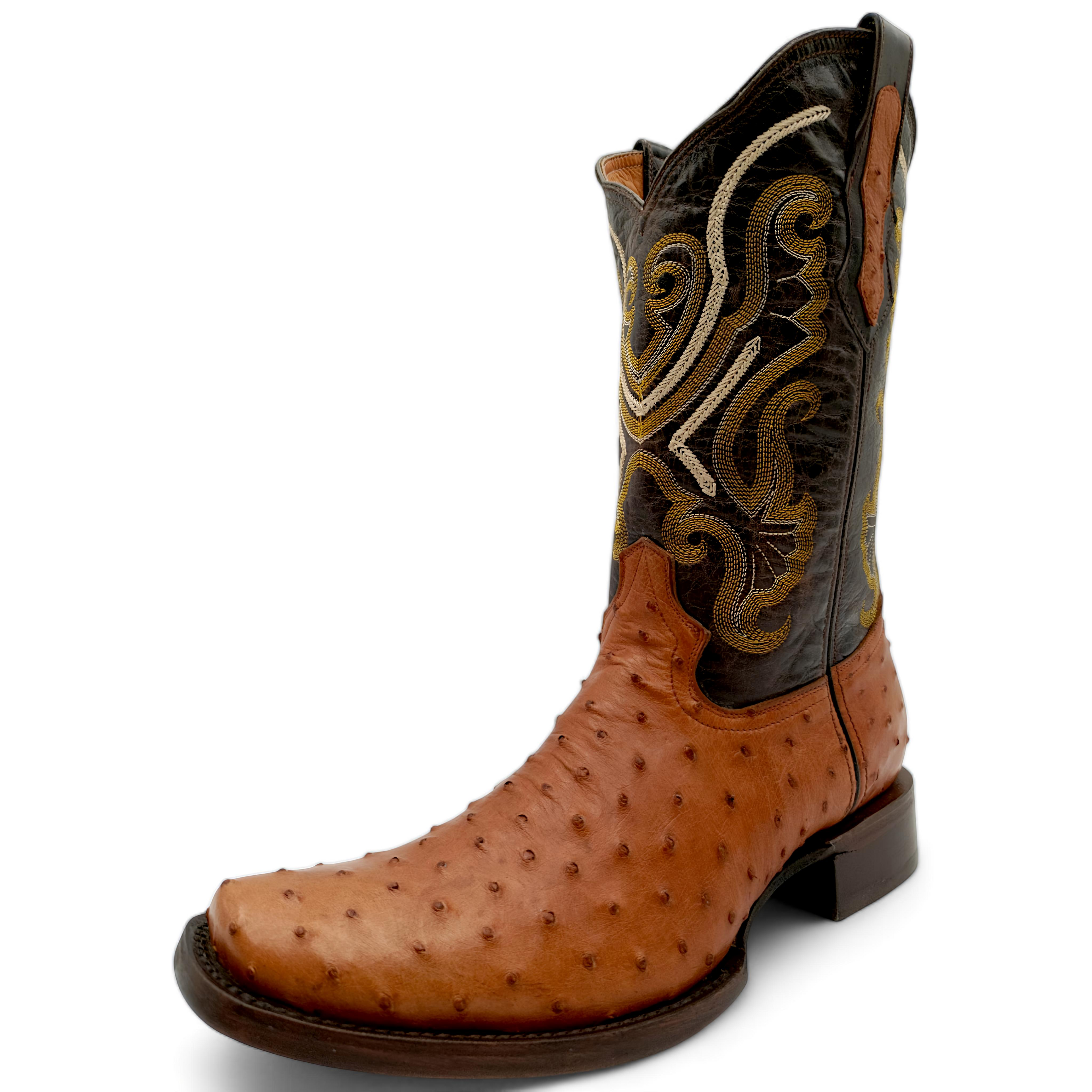 BOTA VAQUERA EN PIEL GENUINA DE AVESTRUZ PARA CABALLERO (M26)