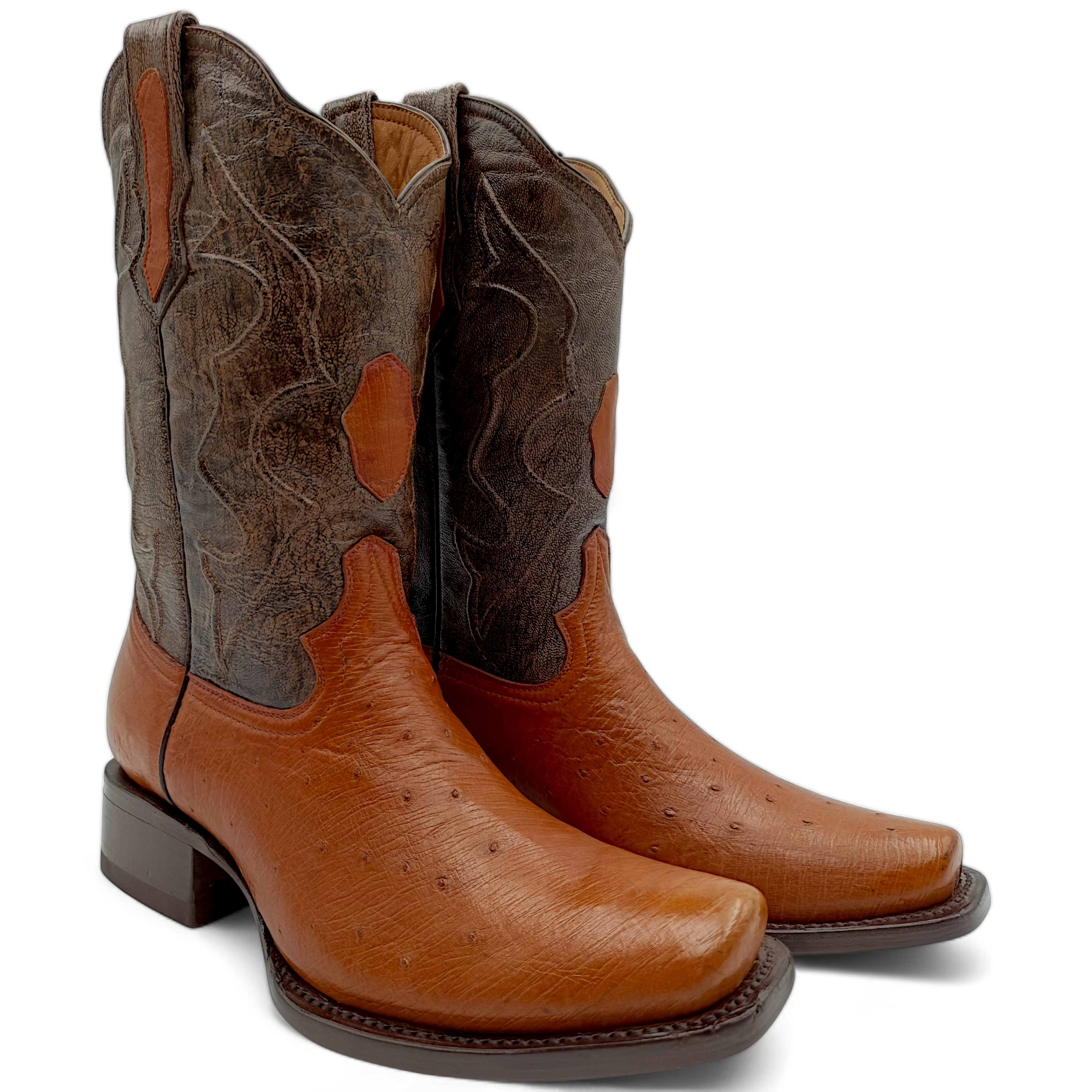 BOTA VAQUERA EN PIEL GENUINA DE AVESTRUZ PARA CABALLERO (M5)