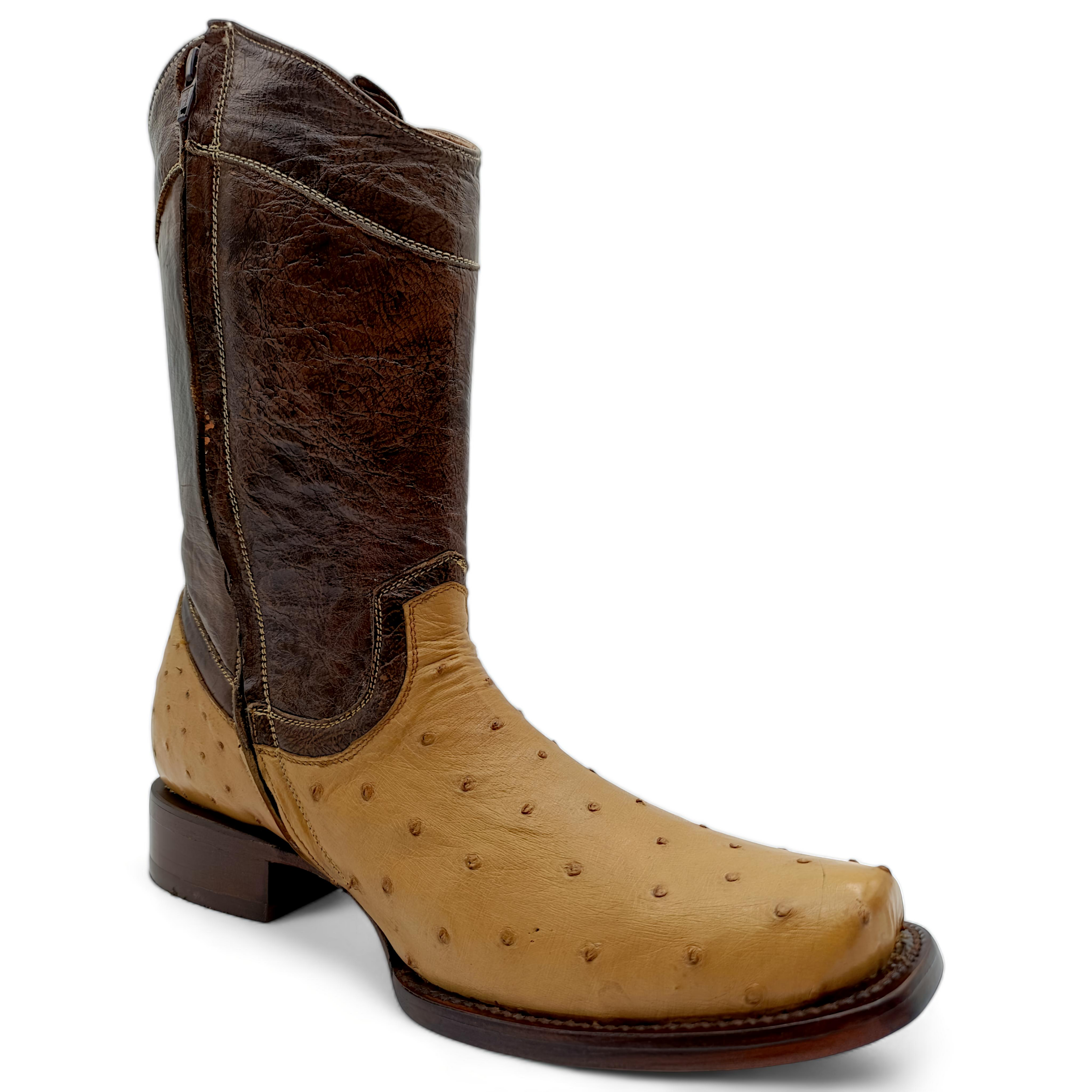 BOTA VAQUERA EN PIEL GENUINA DE AVESTRUZ PARA CABALLERO (M2)