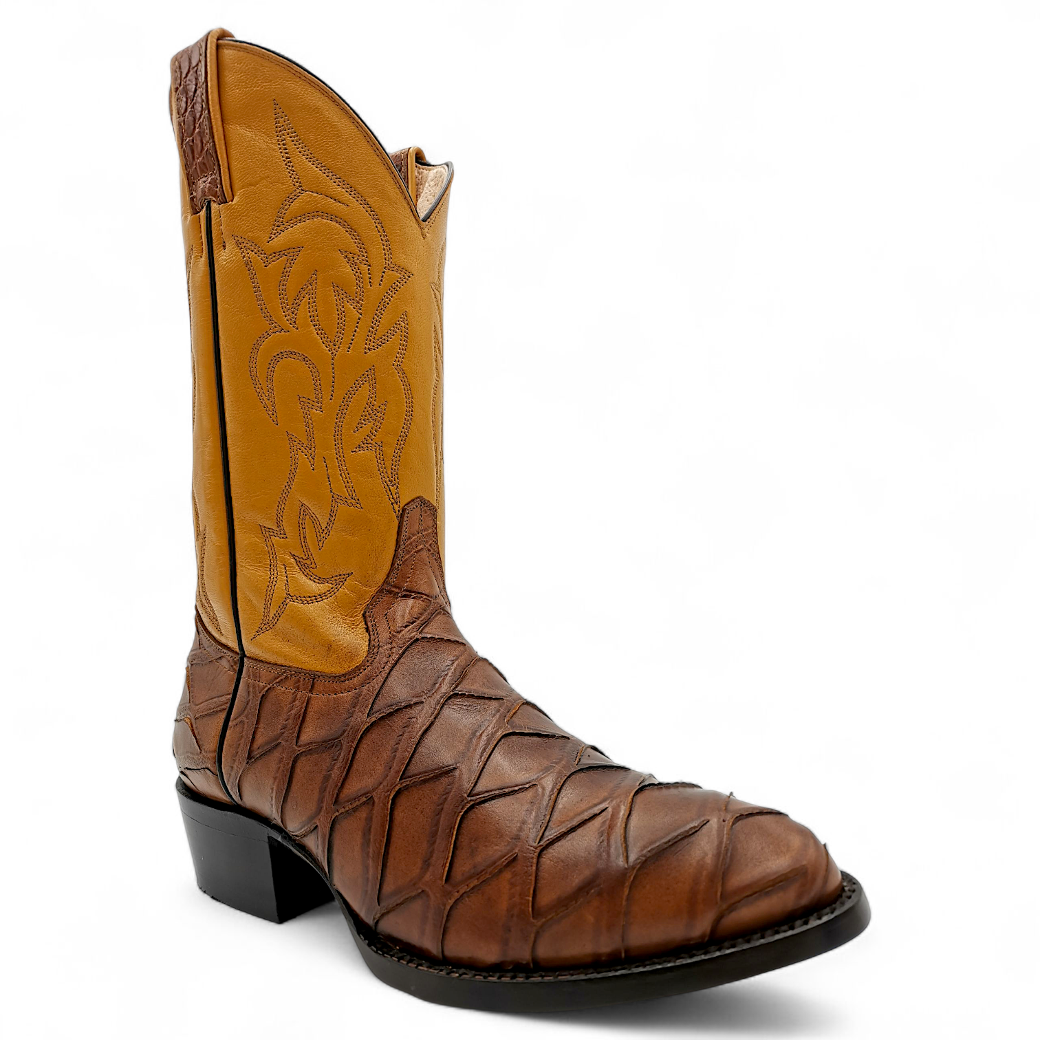 BOTA VAQUERA EN PIEL IMITACIÓN DE OSO HORMIGUERO PARA CABALLERO (M)