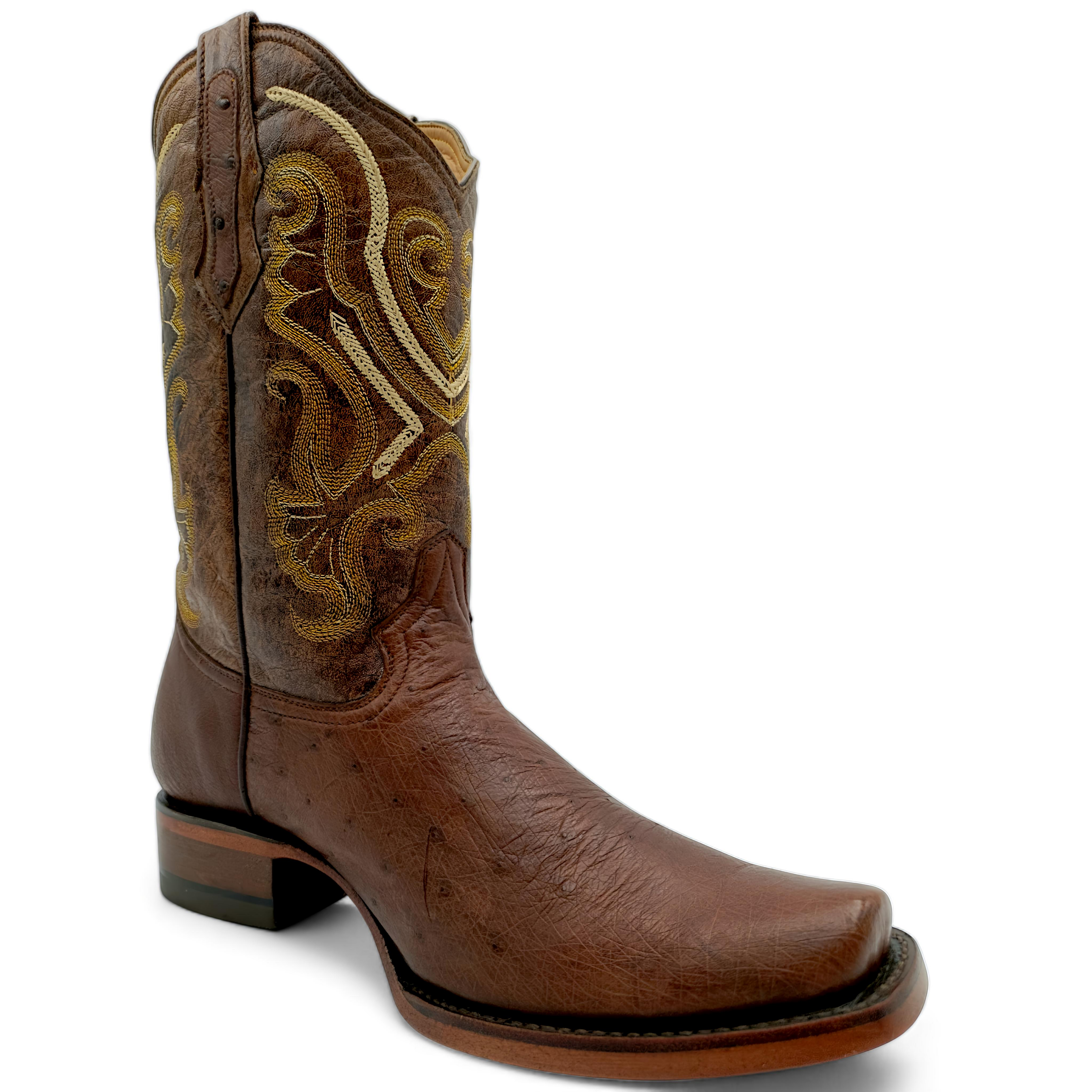 BOTA VAQUERA EN PIEL GENUINA DE AVESTRUZ PARA CABALLERO (M20)