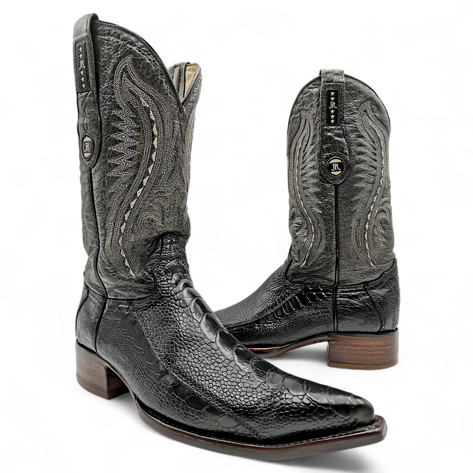 BOTA VAQUERA EN PIEL GENUINA DE PATA DE AVESTRUZ PARA CABALLERO (MSN)
