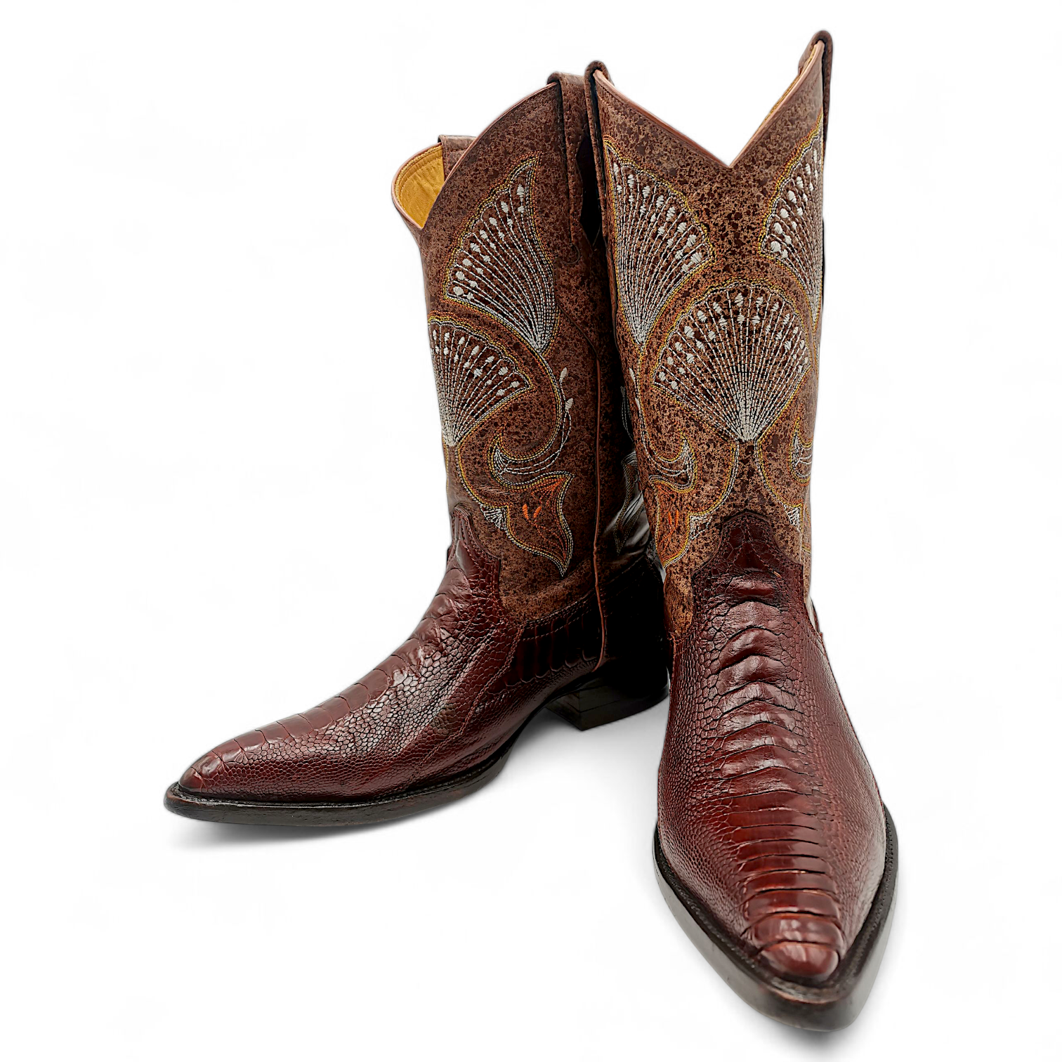 BOTA VAQUERA EN PIEL GENUINA DE PATA DE AVESTRUZ PARA CABALLERO (MSN)