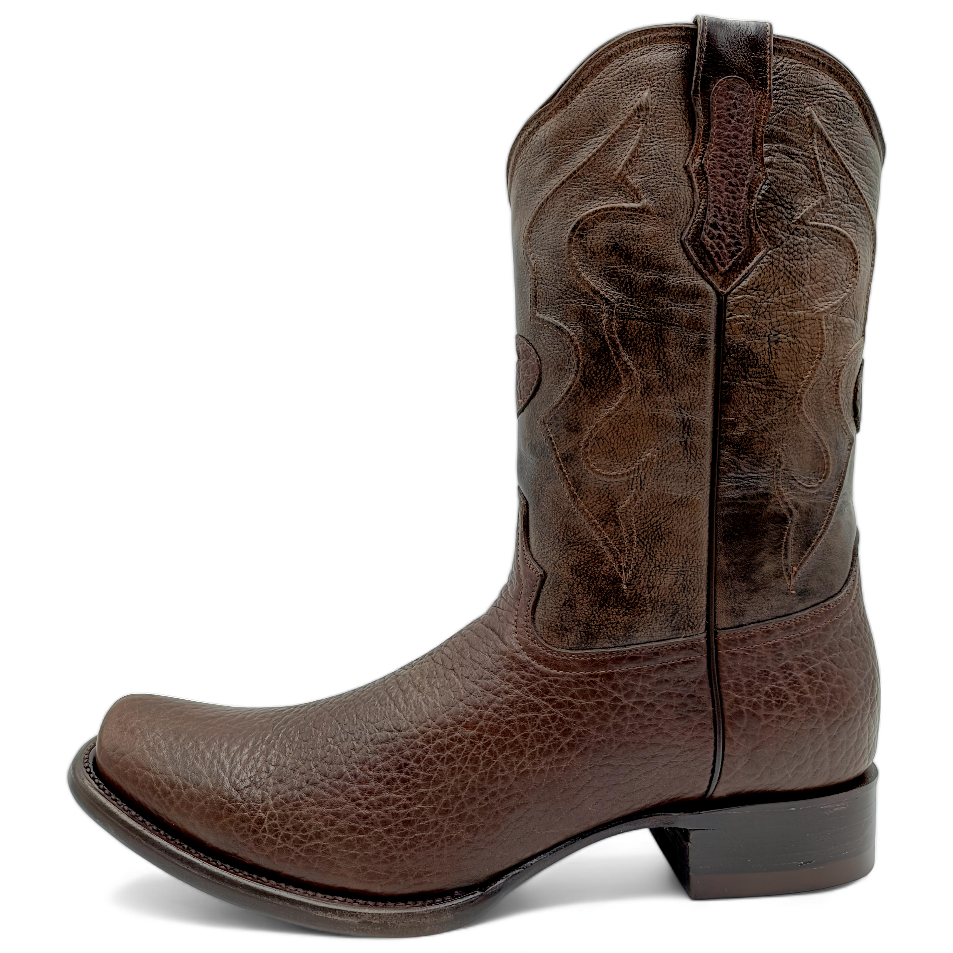 BOTA VAQUERA EN PIEL GENUINA DE CUELLO DE TORO PARA CABALLERO (M22)
