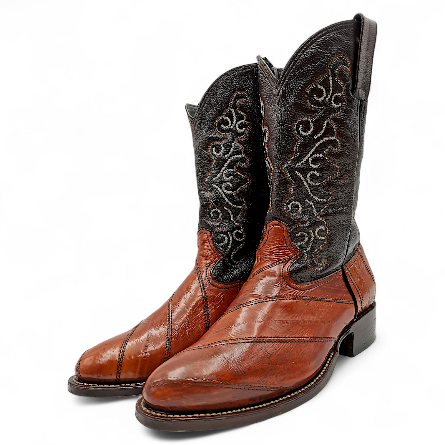BOTA VAQUERA EN PIEL GENUINA DE ANGUILA PARA CABALLERO (MSN)