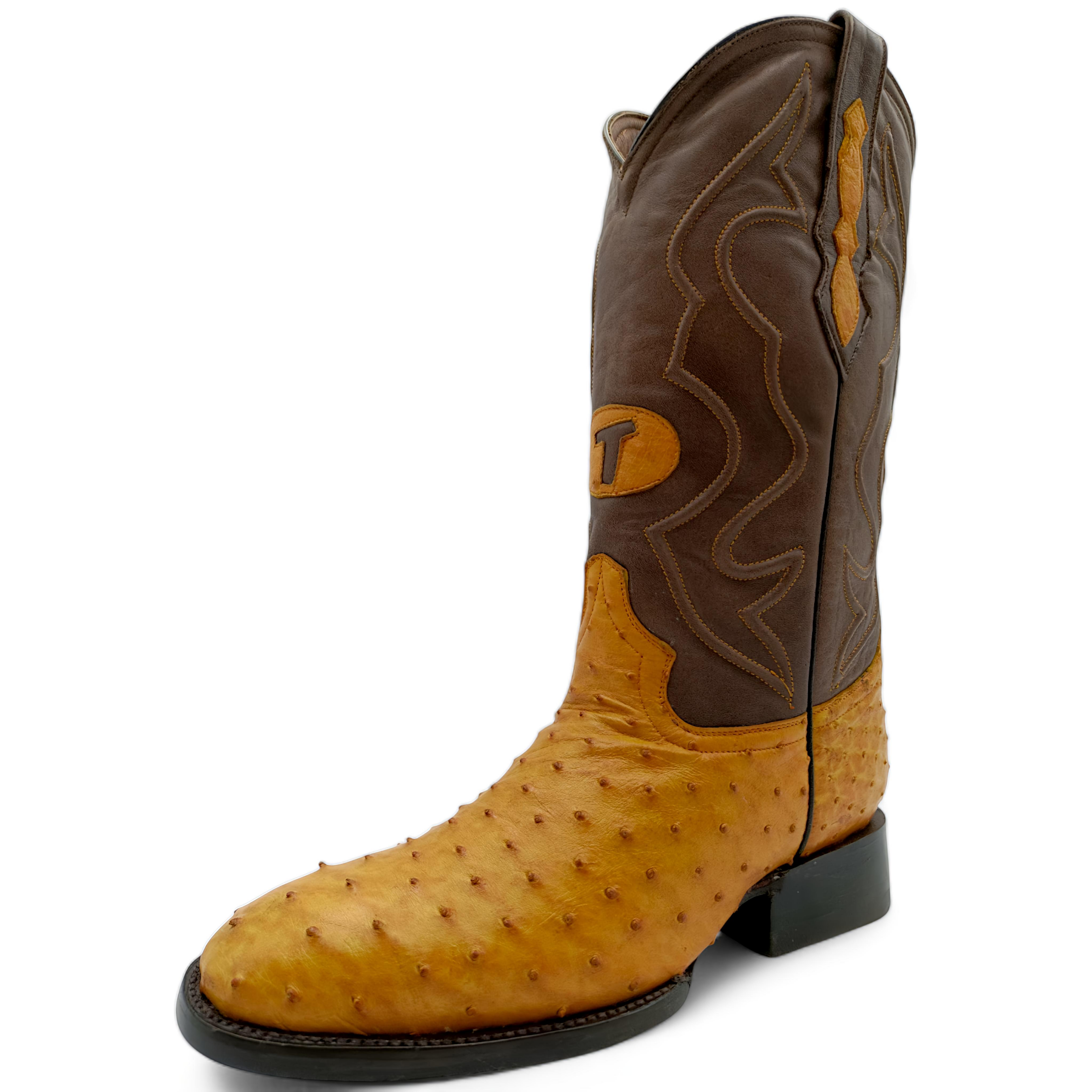 BOTA VAQUERA EN PIEL GENUINA DE AVESTRUZ PARA CABALLERO (M11)