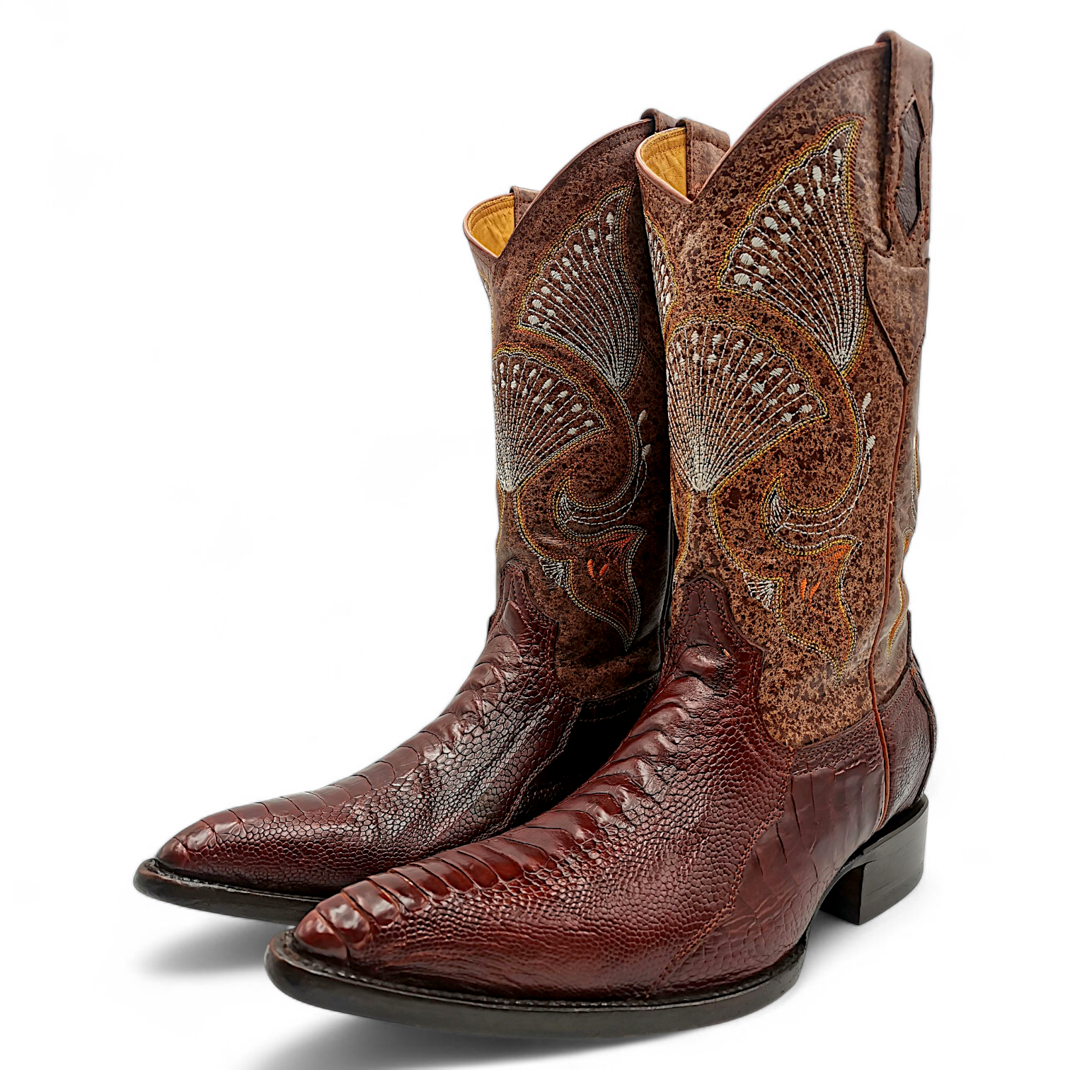 BOTA VAQUERA EN PIEL GENUINA DE PATA DE AVESTRUZ PARA CABALLERO (MSN)