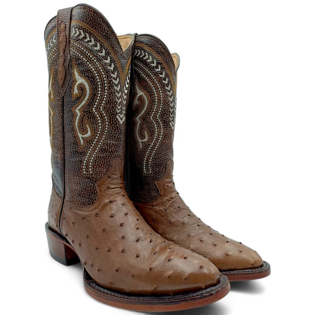 BOTA VAQUERA EN PIEL GENUINA DE AVESTRUZ PARA CABALLERO (M25)