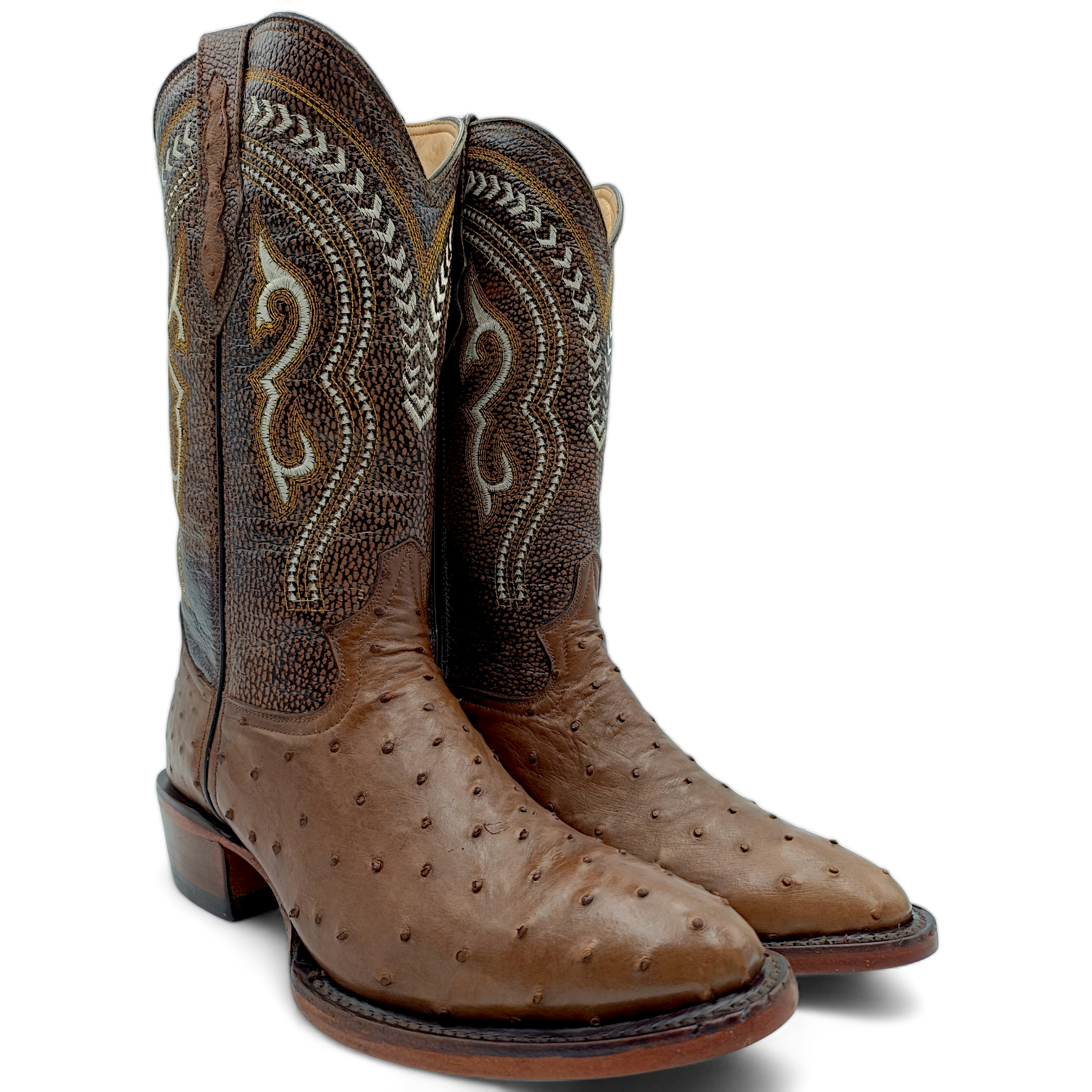 BOTA VAQUERA EN PIEL GENUINA DE AVESTRUZ PARA CABALLERO (M25)