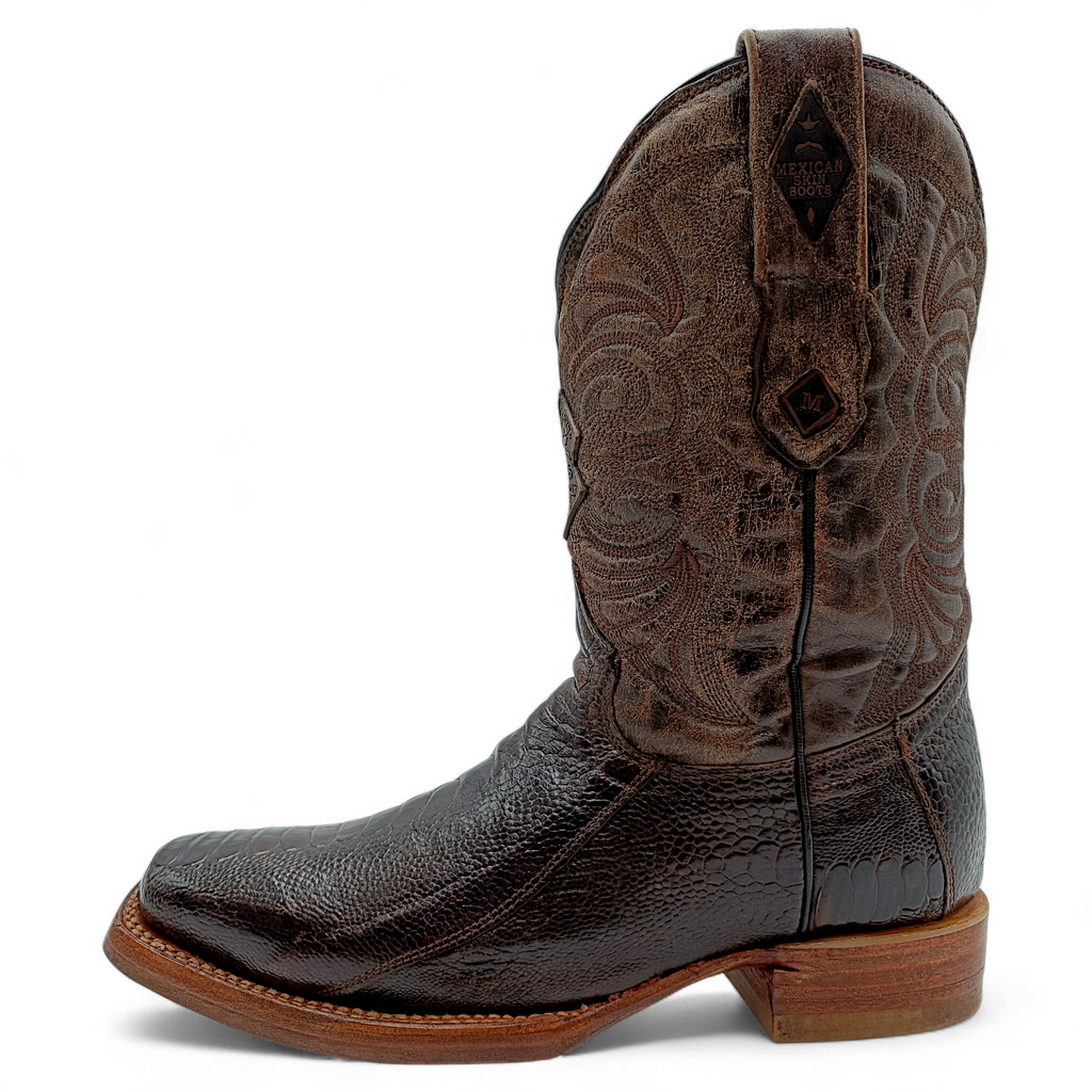 BOTA VAQUERA EN PIEL GENUINA DE PATA DE AVESTRUZ PARA CABALLERO (MSN)