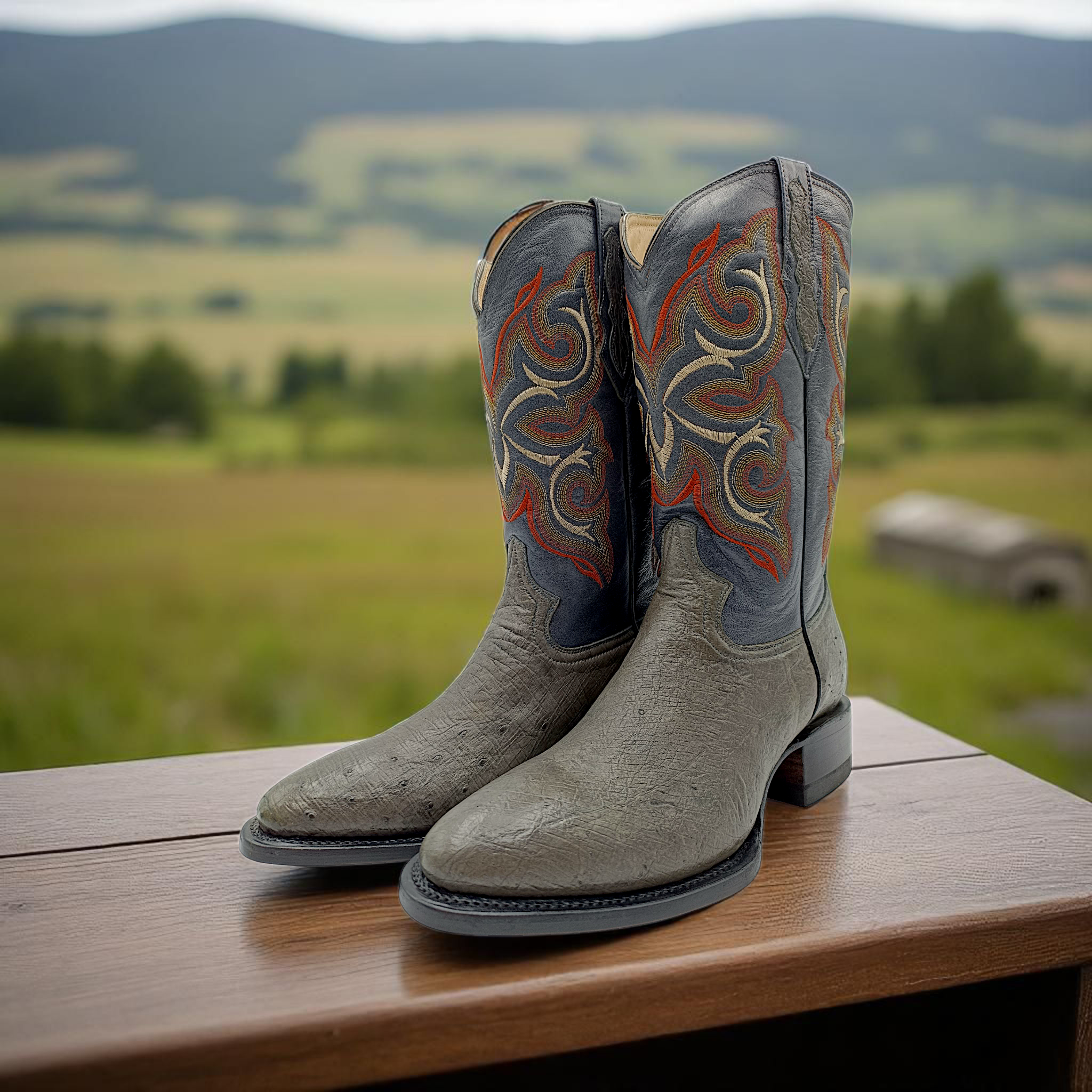 BOTA VAQUERA EN PIEL GENUINA DE AVESTRUZ PARA CABALLERO (M24)