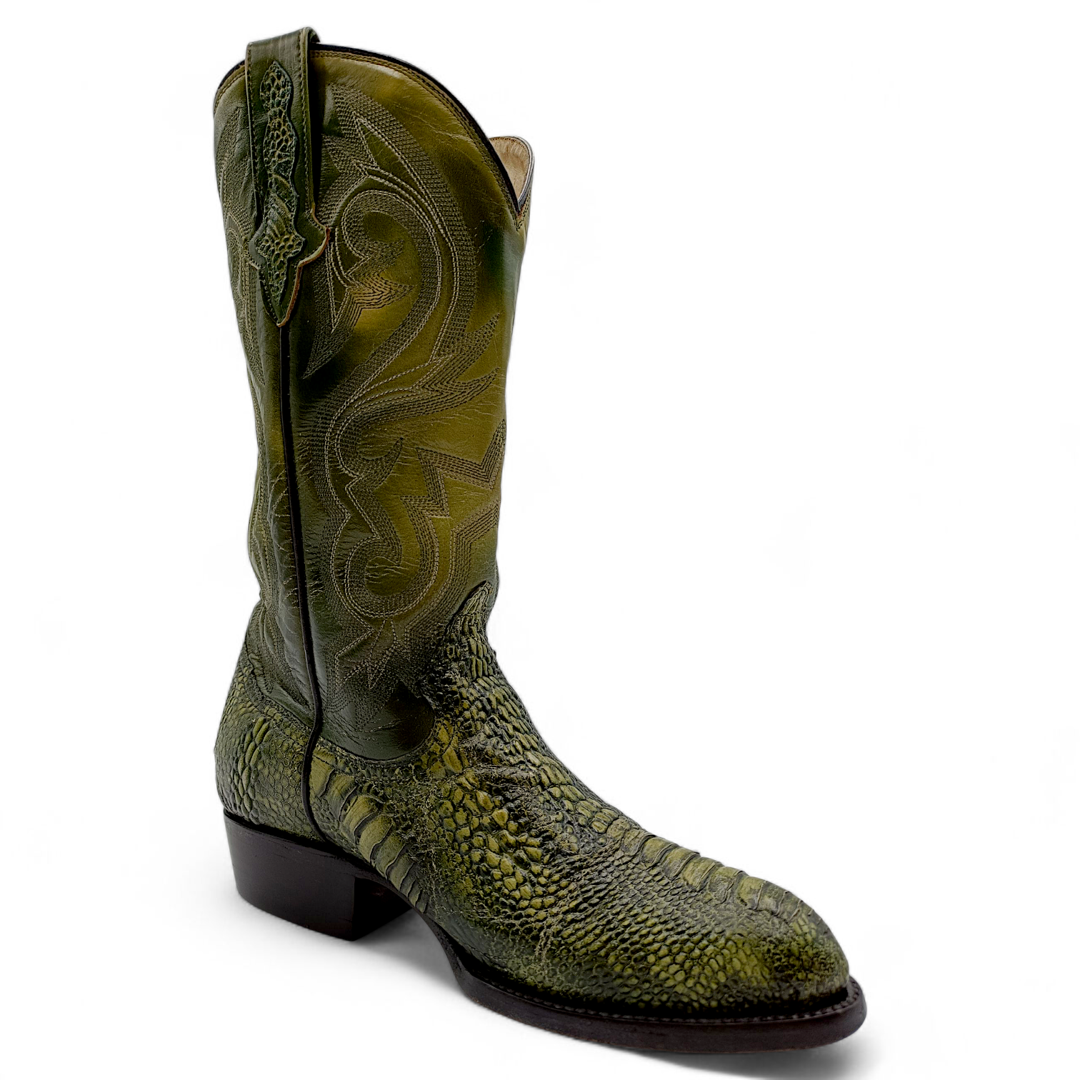 BOTA VAQUERA EN PIEL IMITACIÓN DE PATA DE AVESTRUZ PARA CABALLERO (MSN)