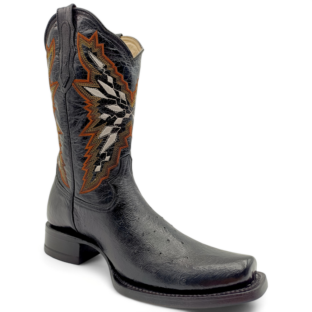 BOTA VAQUERA EN PIEL GENUINA DE AVESTRUZ PARA CABALLERO (M12)