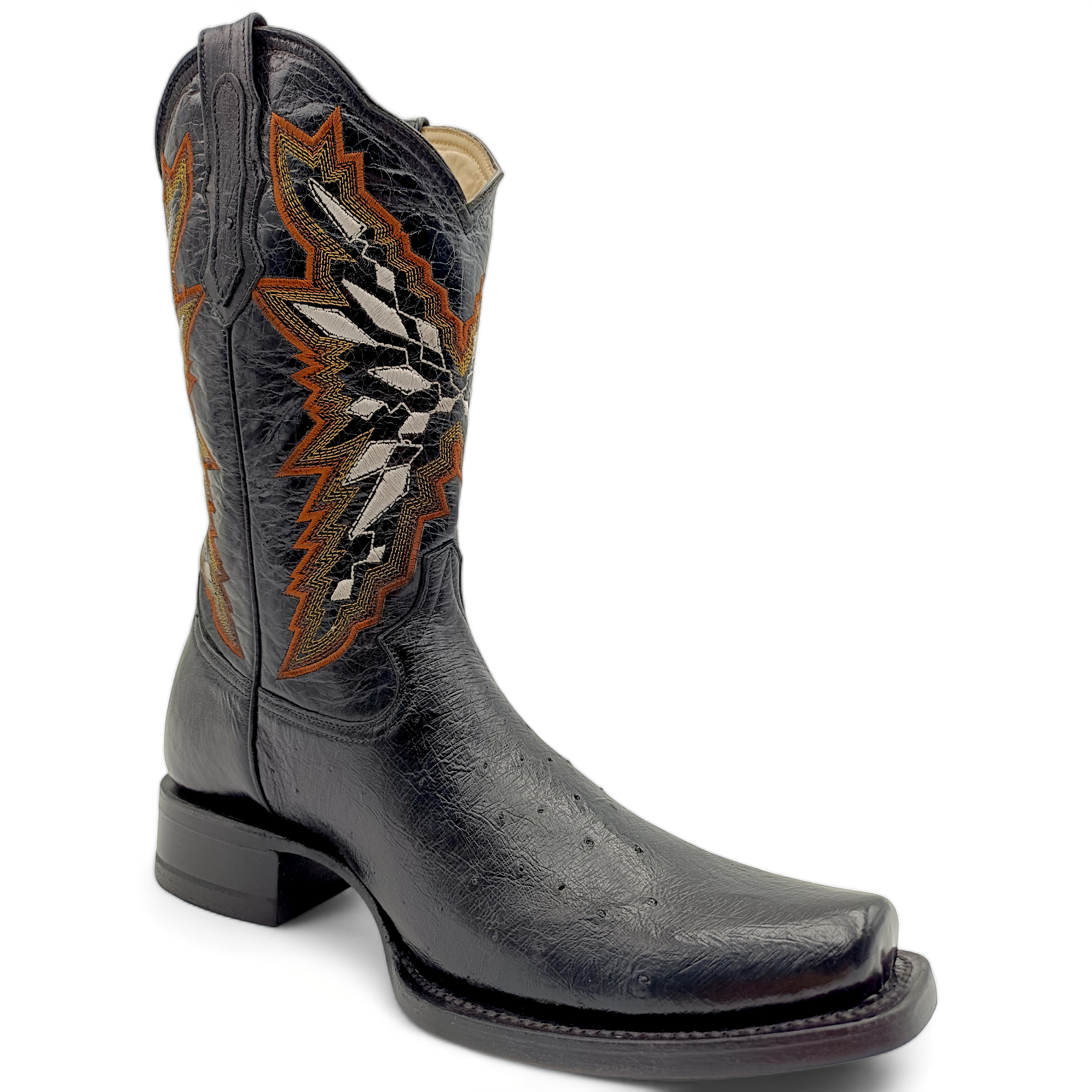 BOTA VAQUERA EN PIEL GENUINA DE AVESTRUZ PARA CABALLERO (M12)