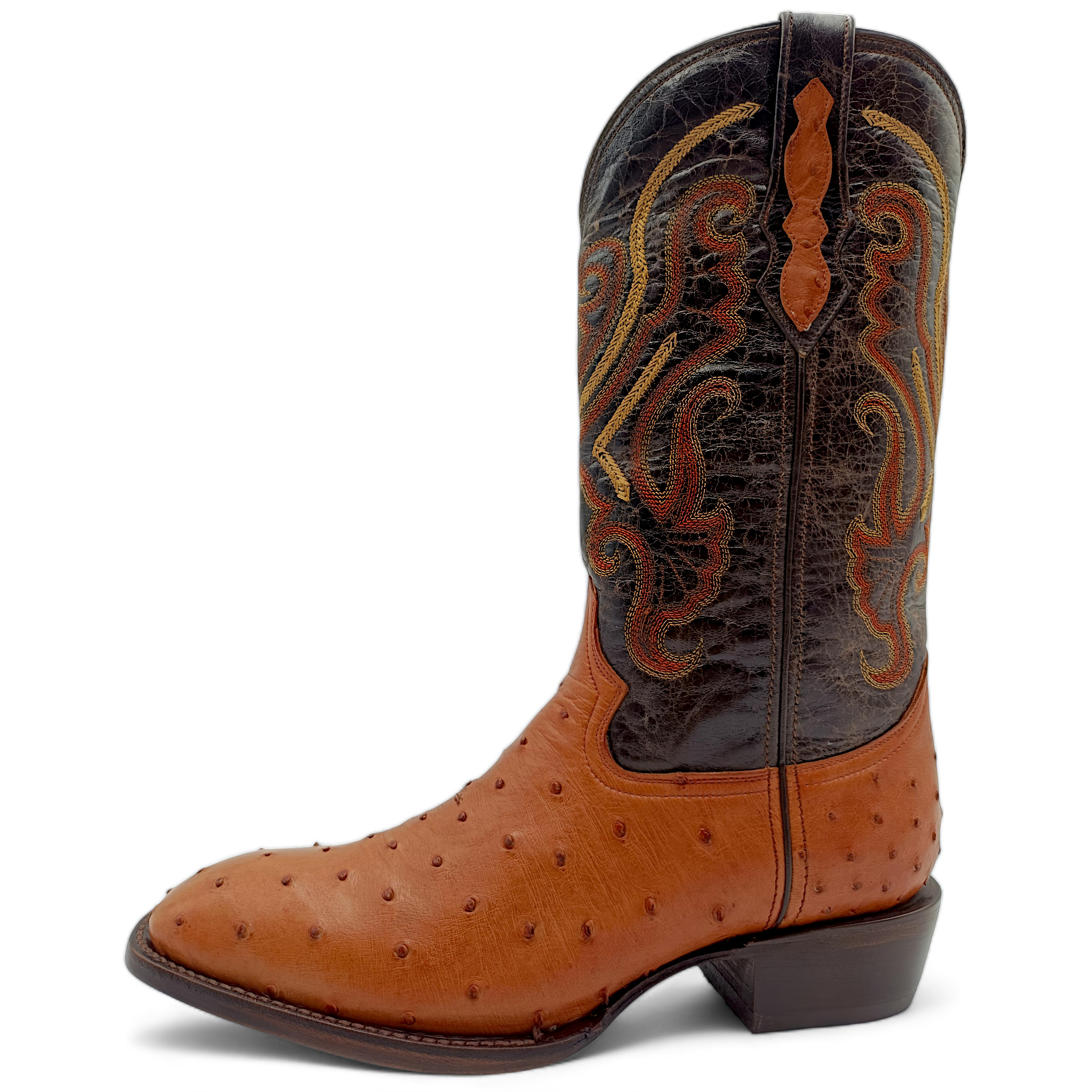 BOTA VAQUERA EN PIEL GENUINA DE AVESTRUZ PARA CABALLERO (M19)