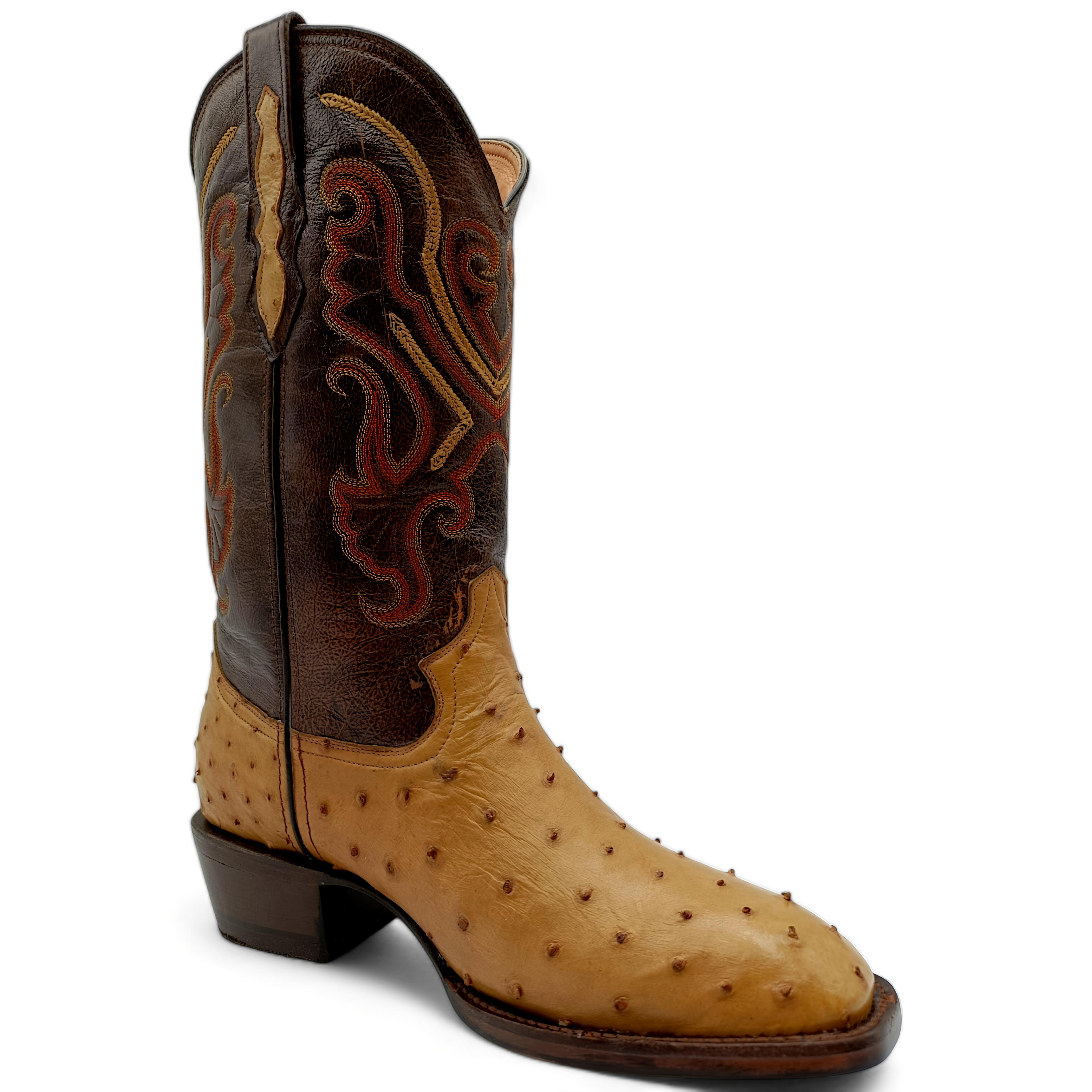 BOTA VAQUERA EN PIEL GENUINA DE AVESTRUZ PARA CABALLERO (M8)