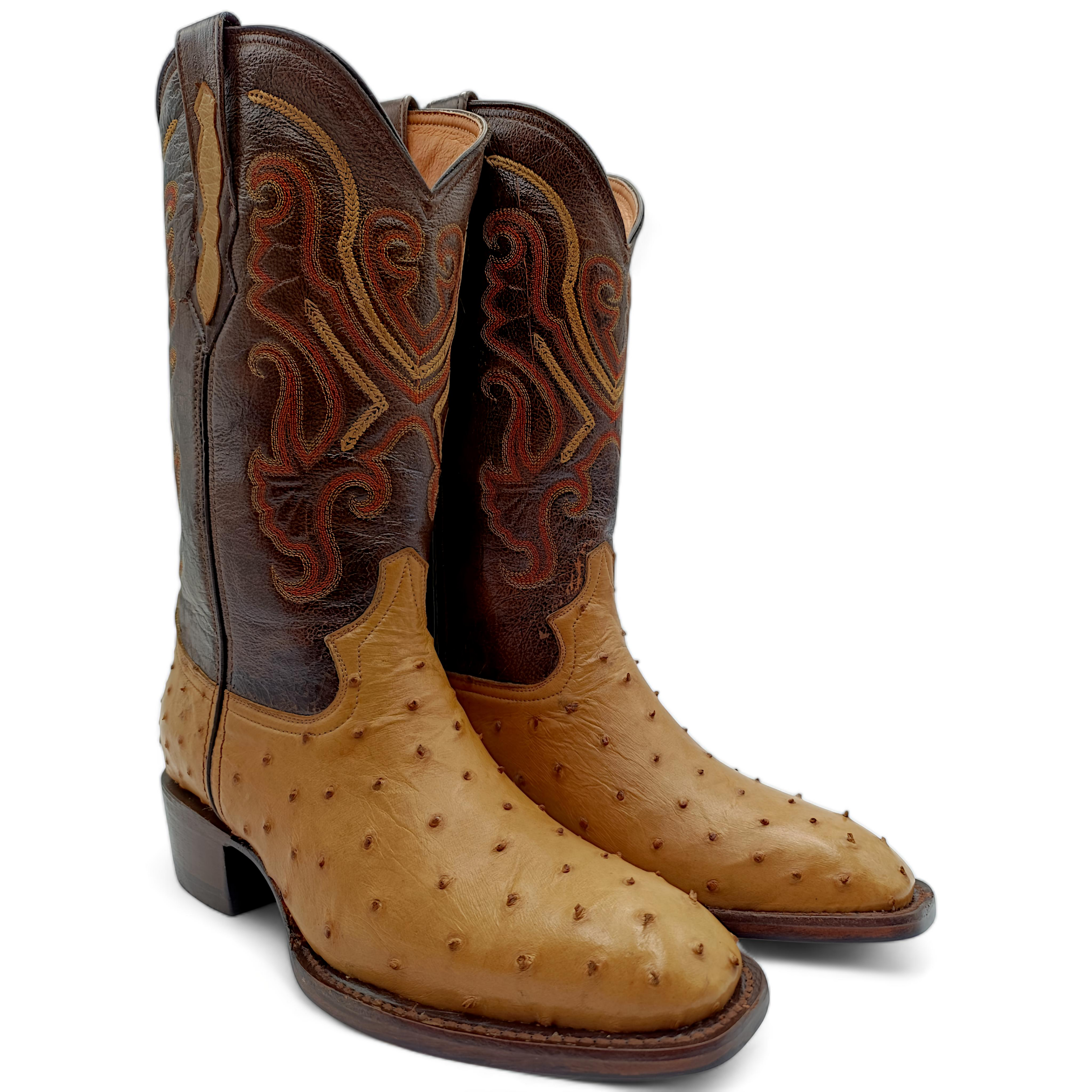 BOTA VAQUERA EN PIEL GENUINA DE AVESTRUZ PARA CABALLERO (M8)