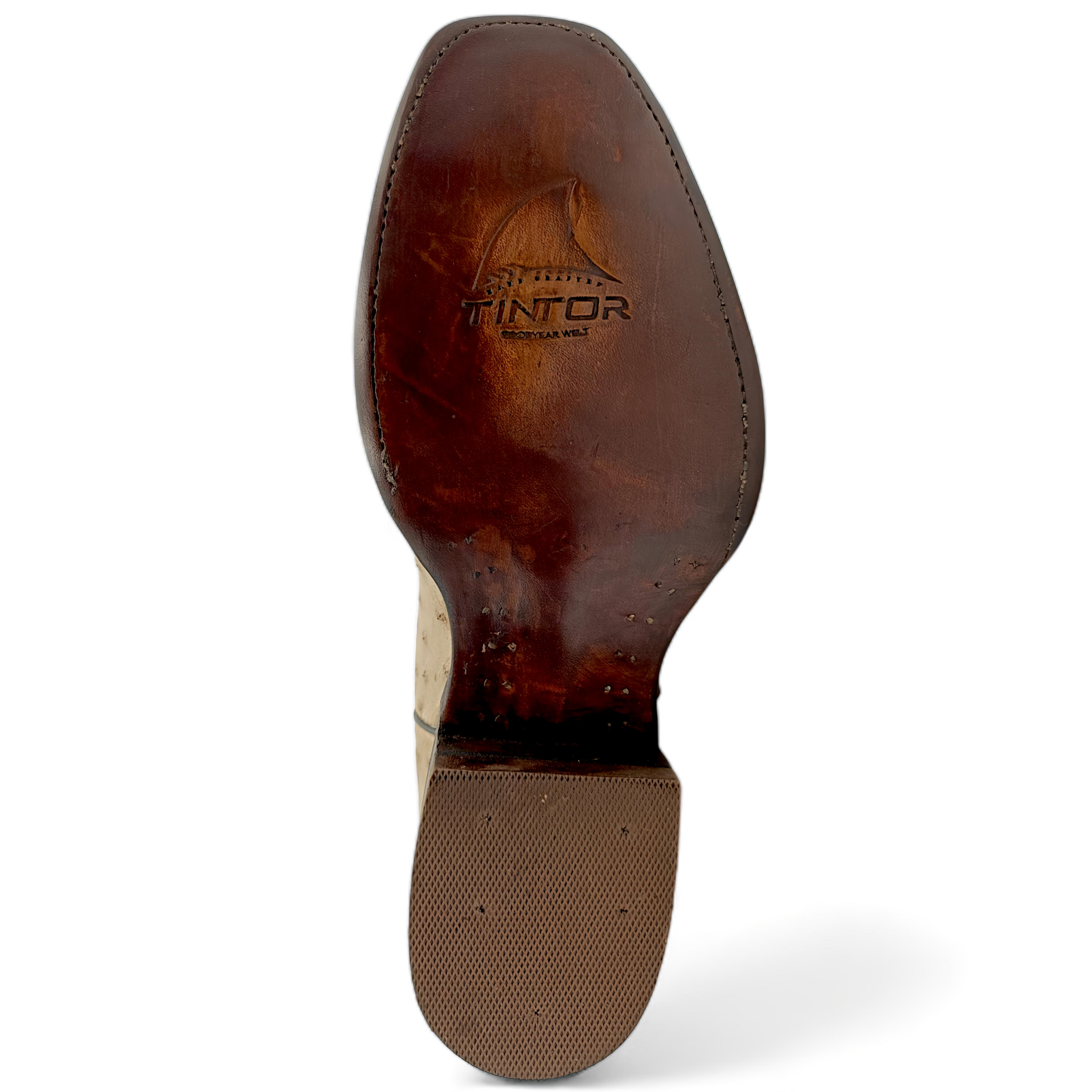 BOTA VAQUERA EN PIEL GENUINA DE AVESTRUZ PARA CABALLERO (M15)