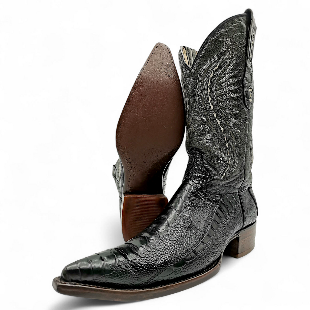 BOTA VAQUERA EN PIEL GENUINA DE PATA DE AVESTRUZ PARA CABALLERO (MSN)