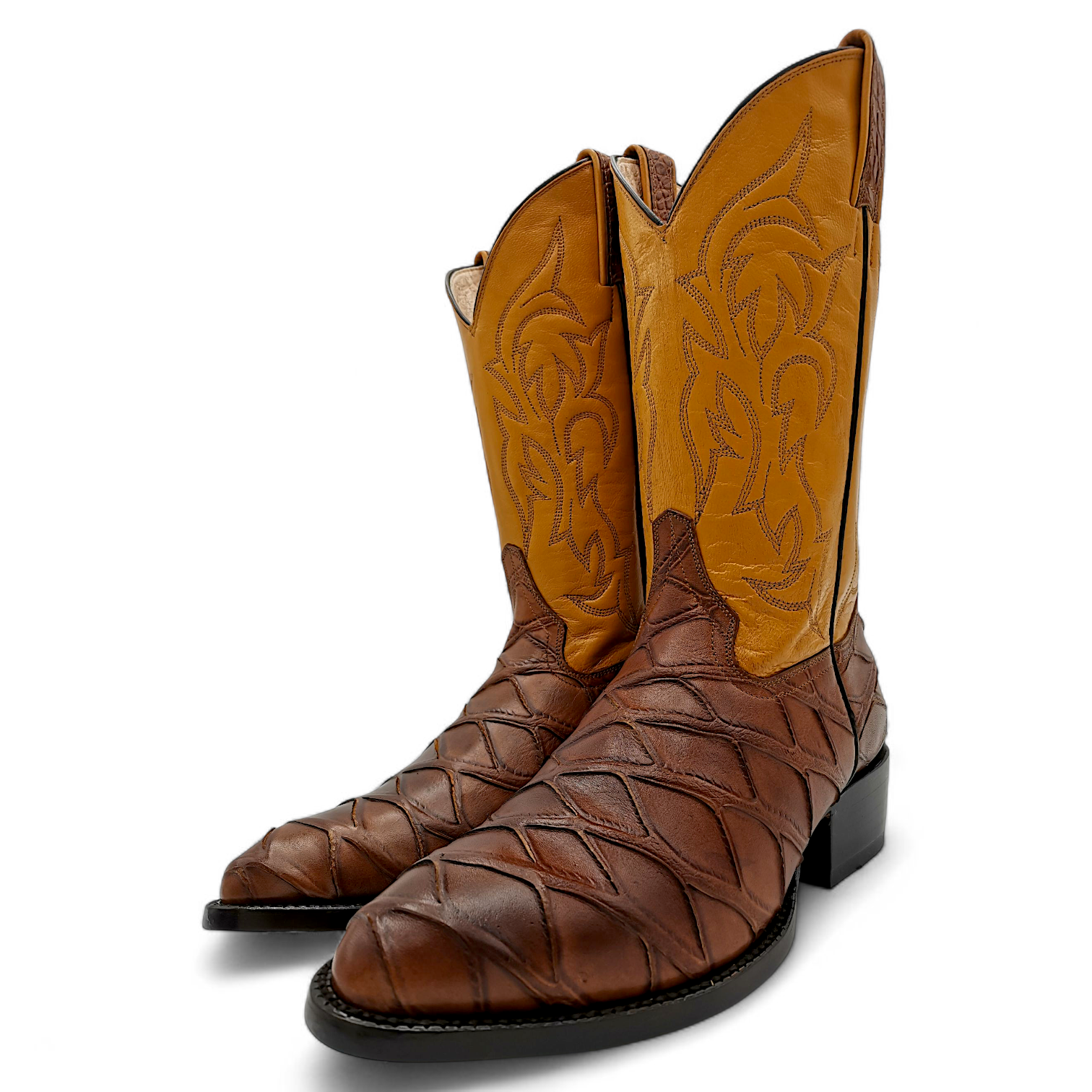 BOTA VAQUERA EN PIEL IMITACIÓN DE OSO HORMIGUERO PARA CABALLERO (M)