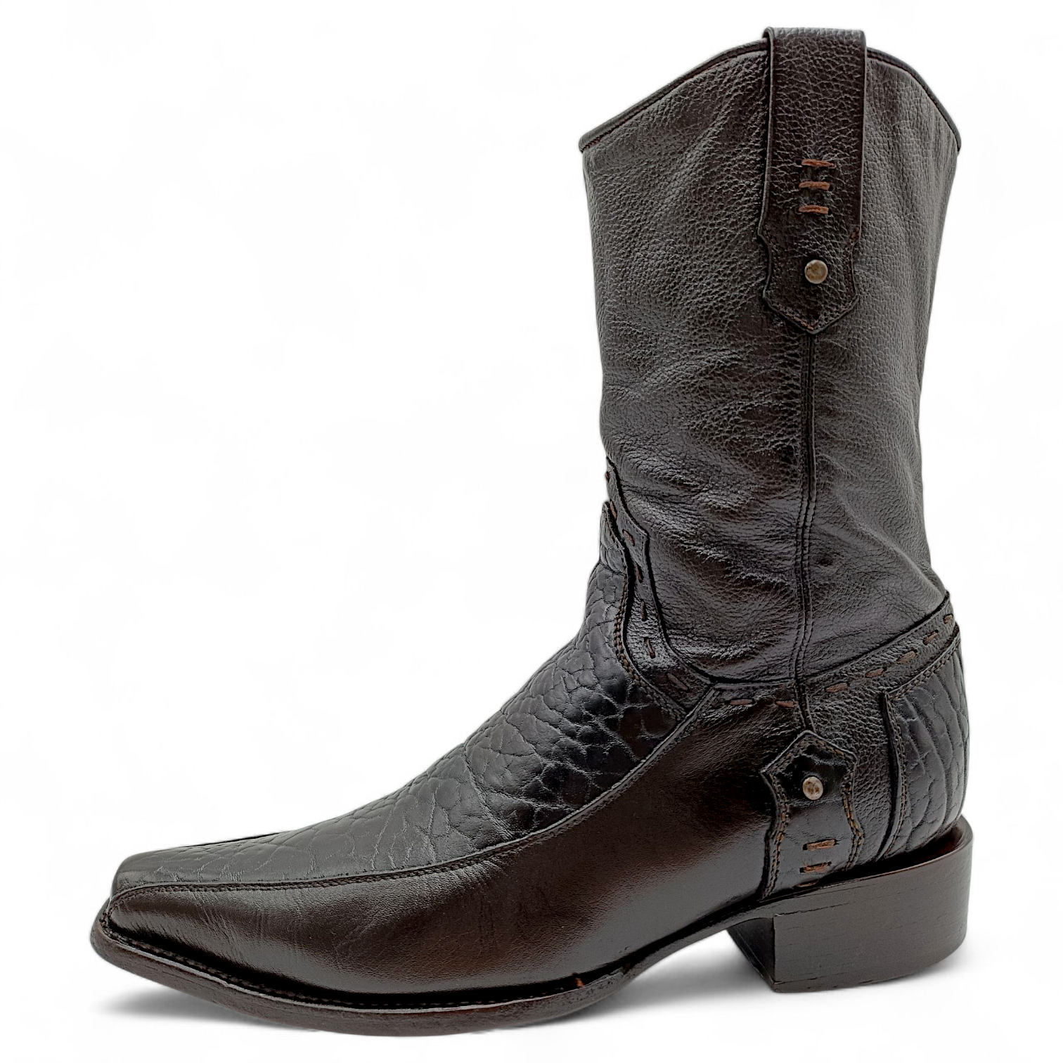BOTA VAQUERA EN PIEL GENUINA DE CUELLO DE TORO PARA CABALLERO (MSN)