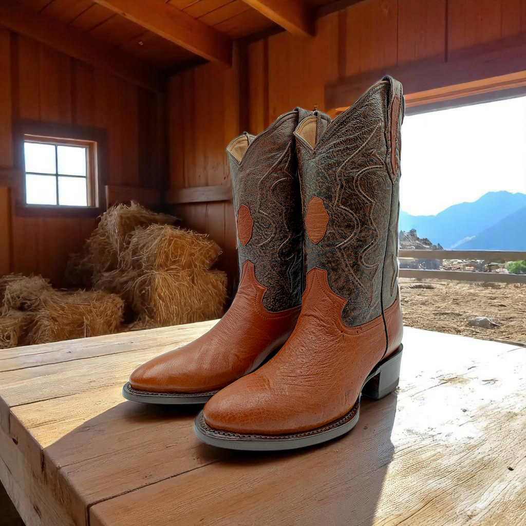 BOTA VAQUERA EN PIEL GENUINA DE AVESTRUZ PARA CABALLERO (M4)