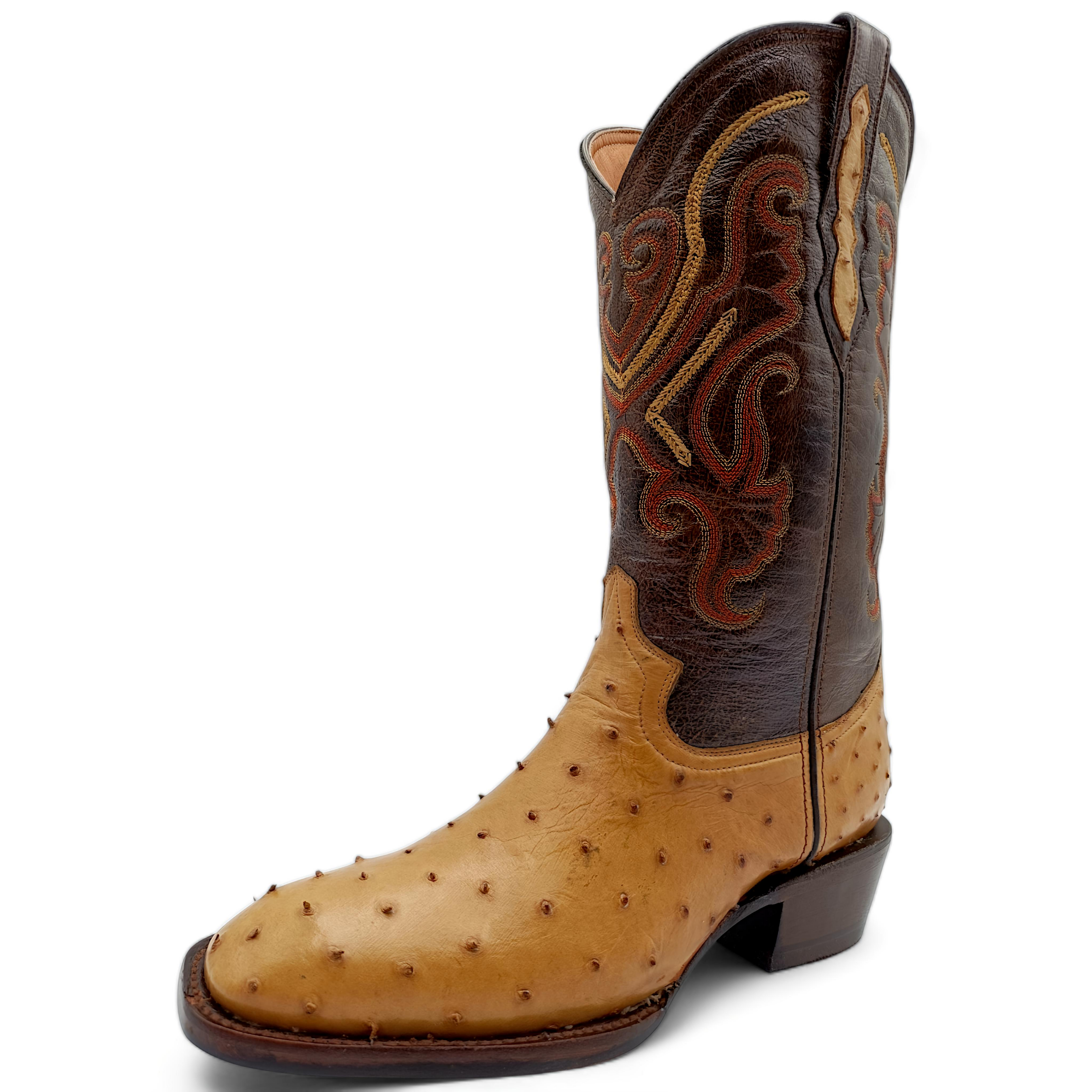 BOTA VAQUERA EN PIEL GENUINA DE AVESTRUZ PARA CABALLERO (M8)
