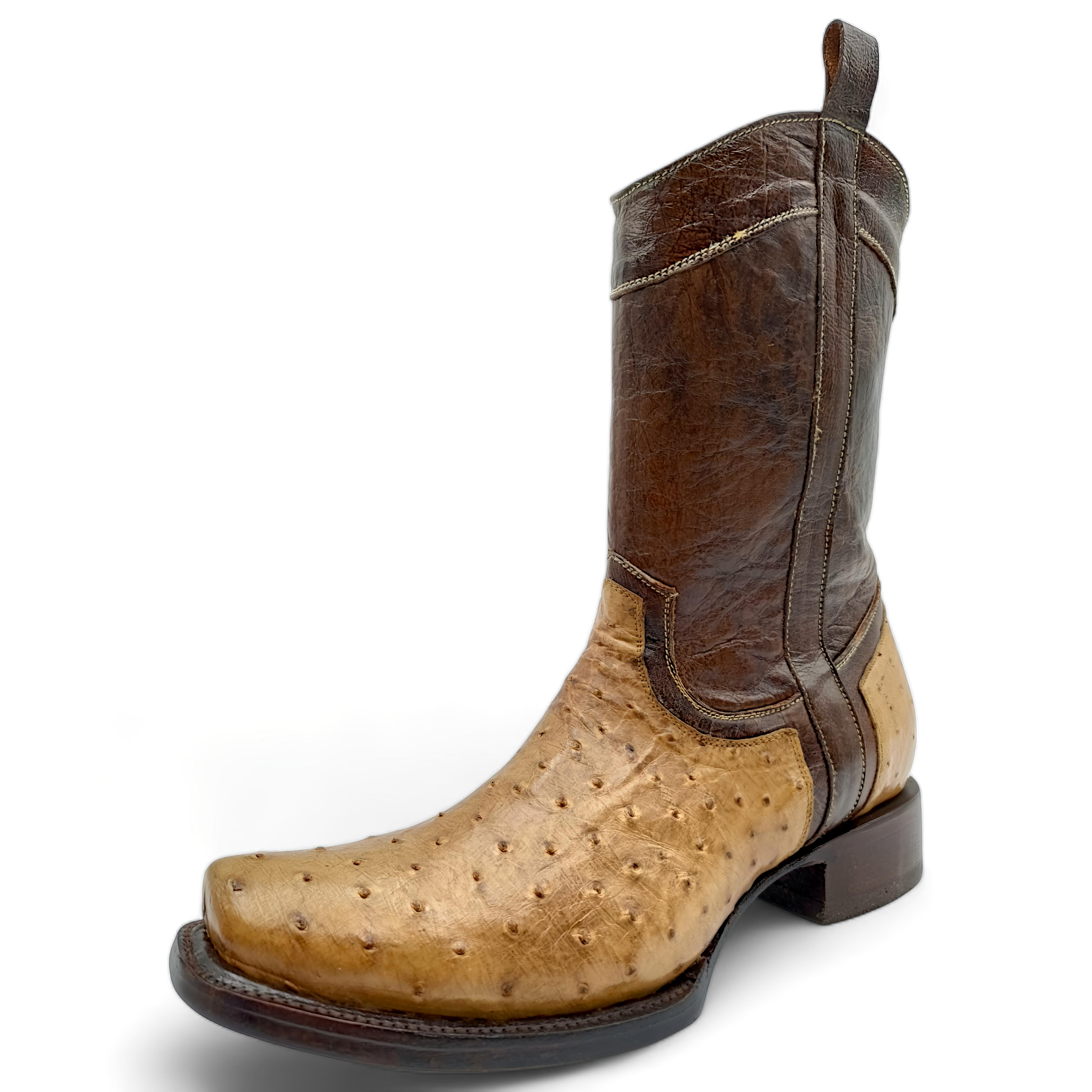 BOTA VAQUERA EN PIEL GENUINA DE AVESTRUZ PARA CABALLERO (M1)