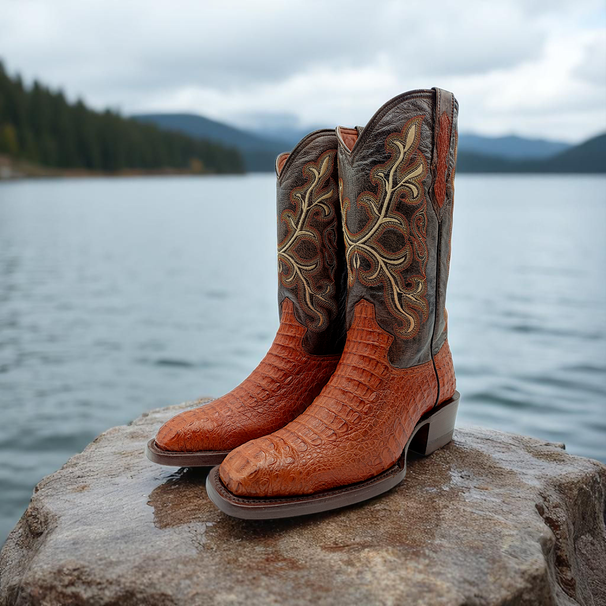 BOTA VAQUERA EN PIEL GENUINA DE CAIMAN PARA CABALLERO (M16)