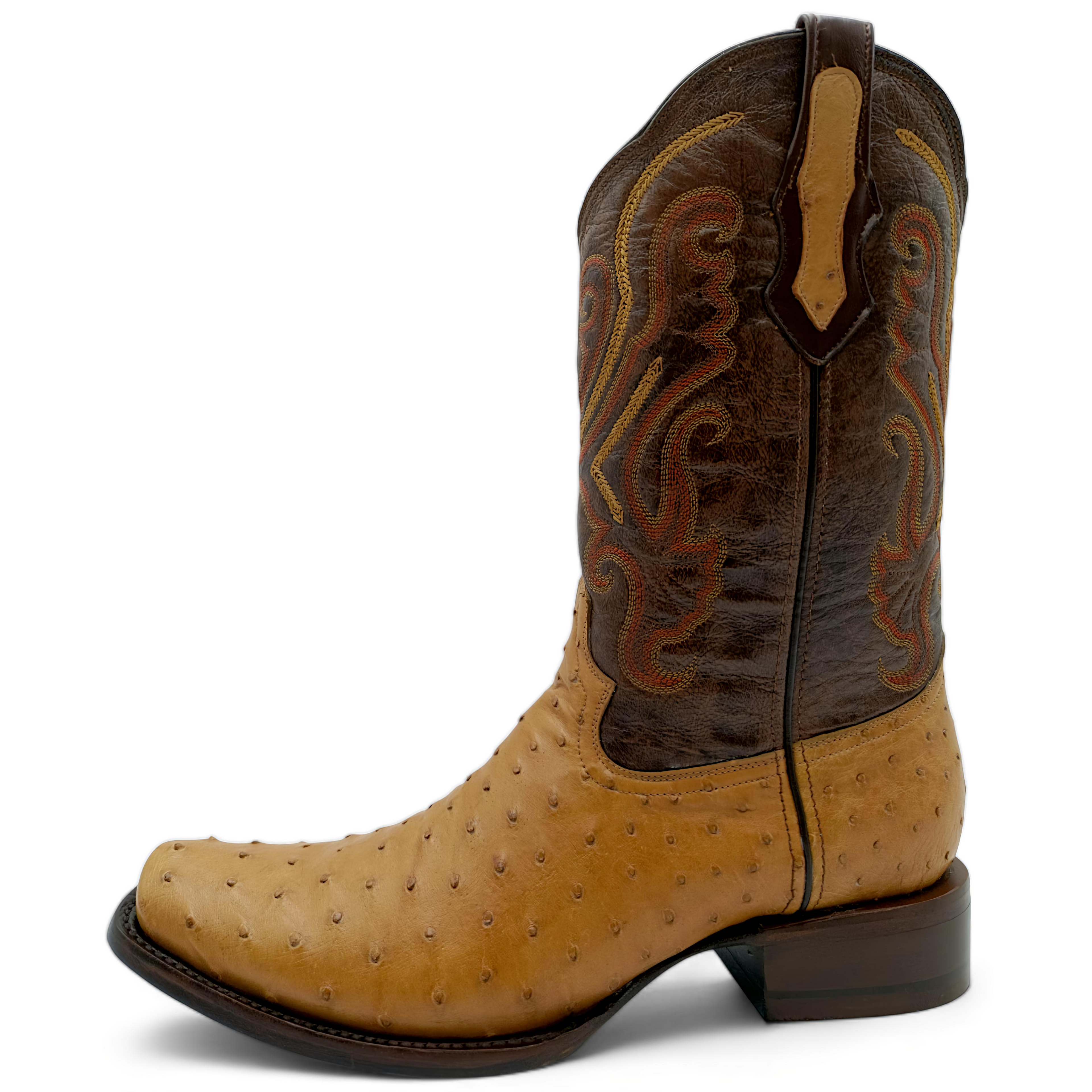 BOTA VAQUERA EN PIEL GENUINA DE AVESTRUZ PARA CABALLERO (M9)