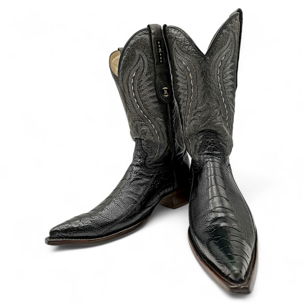 BOTA VAQUERA EN PIEL GENUINA DE PATA DE AVESTRUZ PARA CABALLERO (MSN)